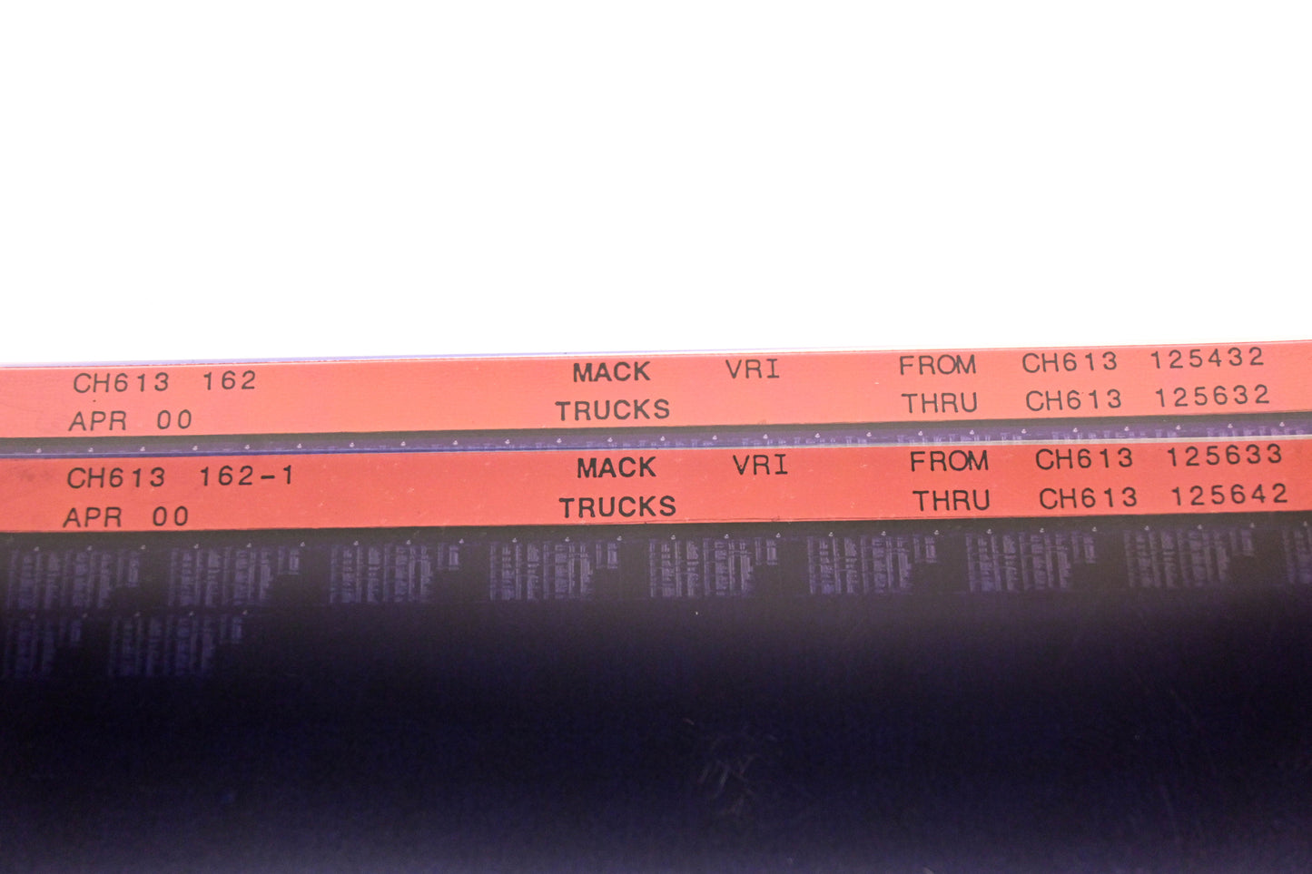 Mack CH613 162, CH613 162-1 CH613125432 - CH613125642 VRI Microfiche Lot of 2 NOS