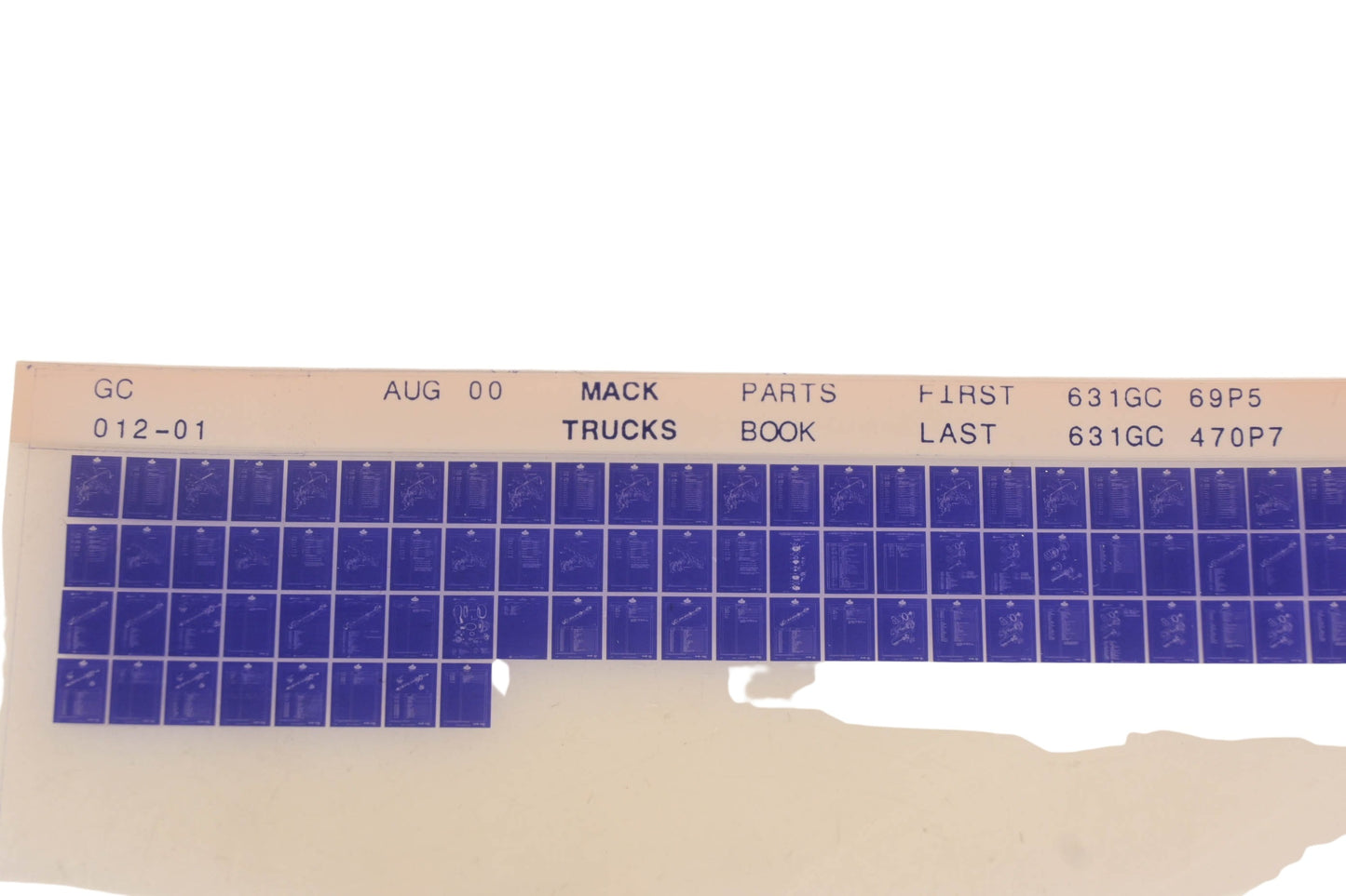 Mack GC012-01 Parts Book 631GC69P5 - 631GC470P7 Microfiche NOS