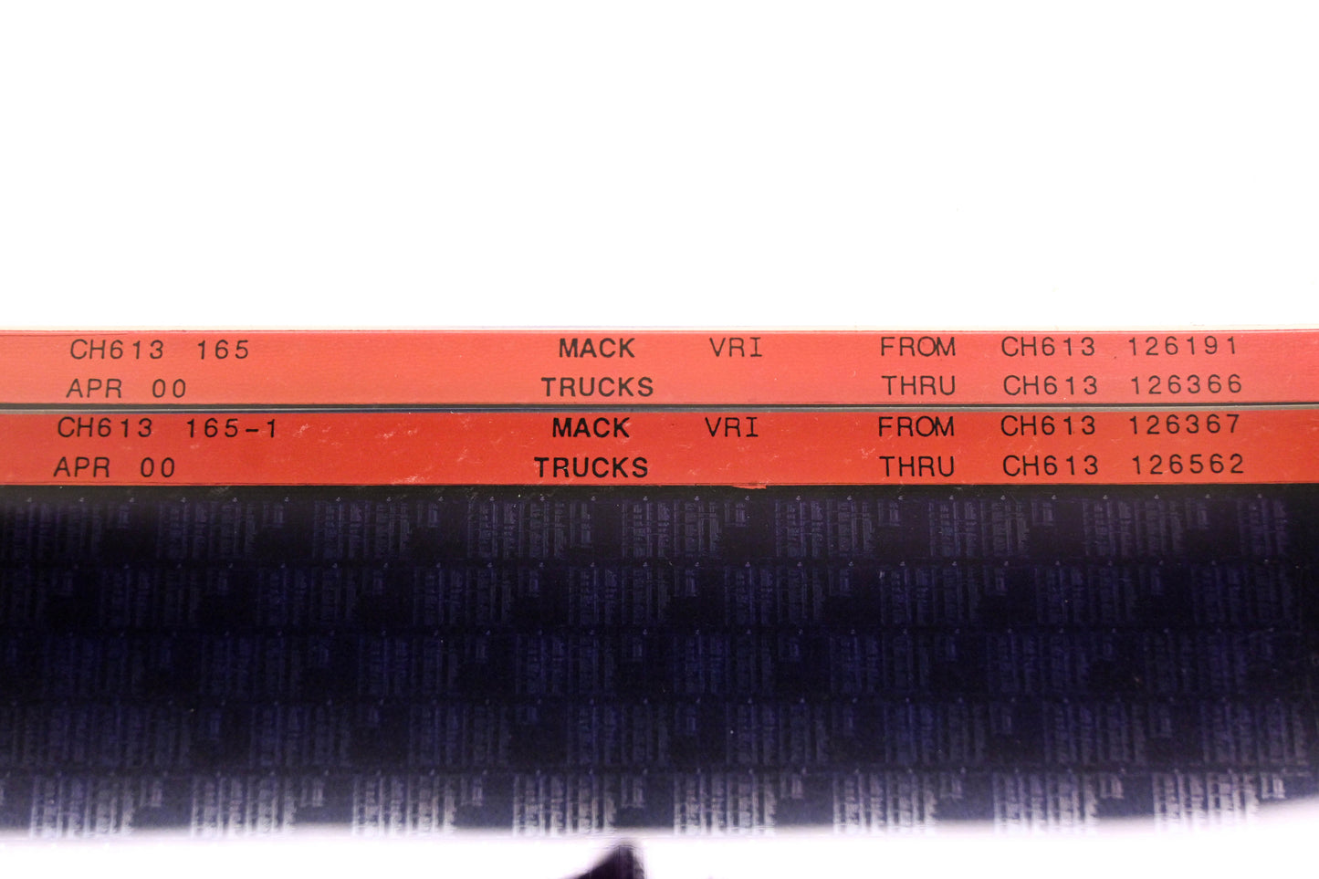 Mack CH613 165, CH613 165-1 CH613126191 - CH613126562 VRI Microfiche Lot of 2 NOS