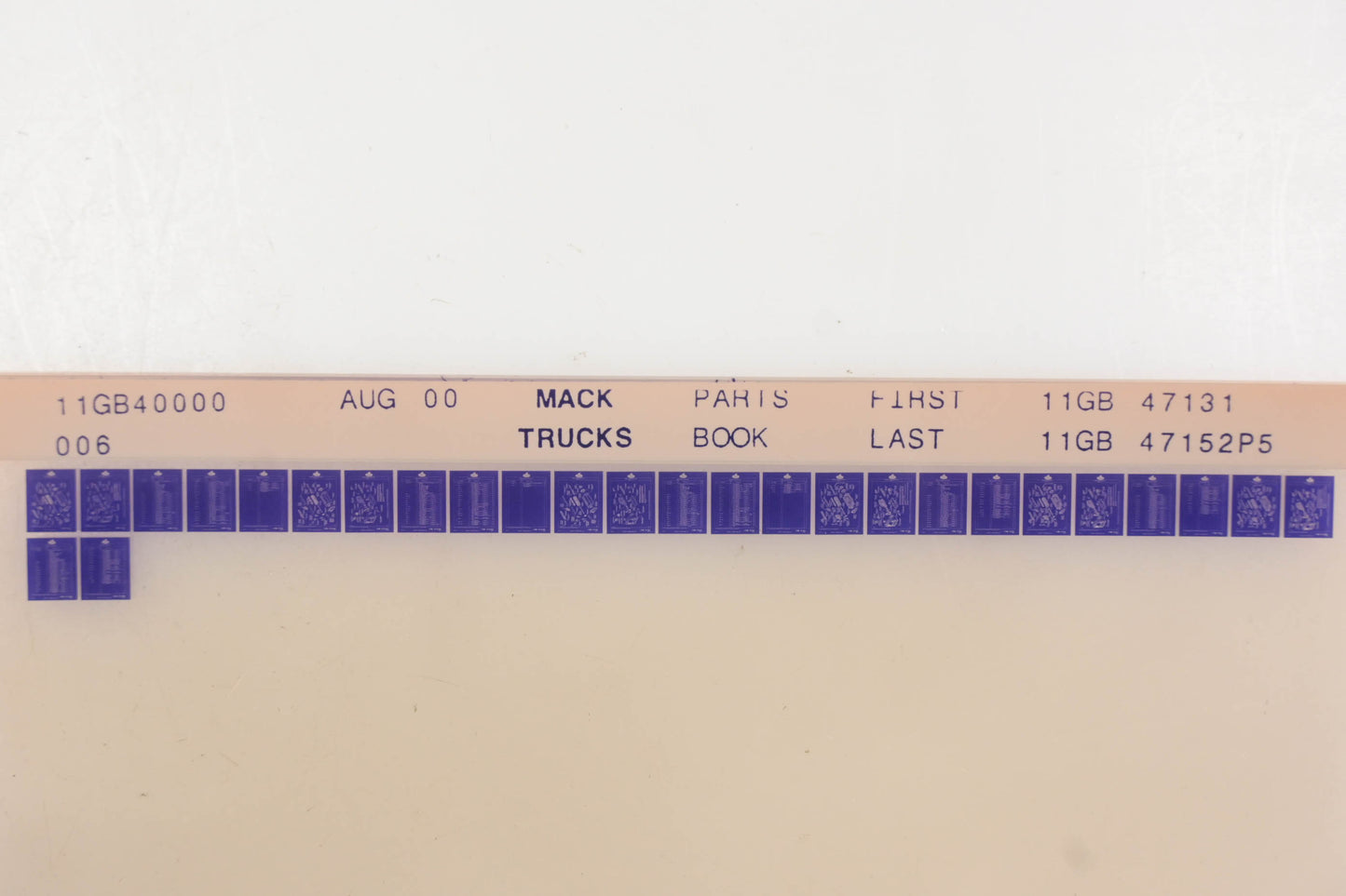 Mack 11GB40000 006 Parts Book 11GB47131 - 11GB47152P5 Microfiche NOS