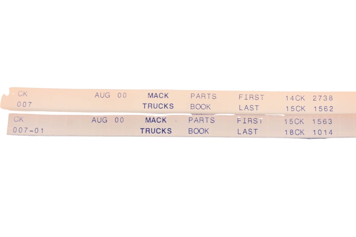 Mack CK007, CK007-01 Parts Book 14CK2738 - 18CK1014 Microfiche Lot of 2 NOS