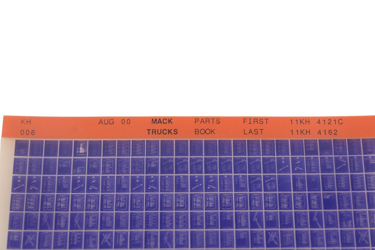 Mack KH006 Parts Book 11KH4121C - 11KH4162 Microfiche NOS