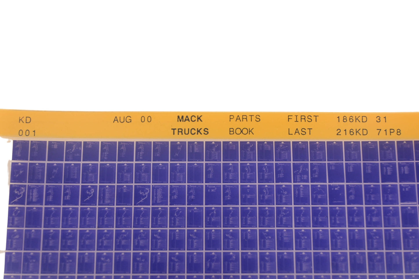 Mack KD001 Parts Book 186KD31 - 216KD71P8 Microfiche NOS