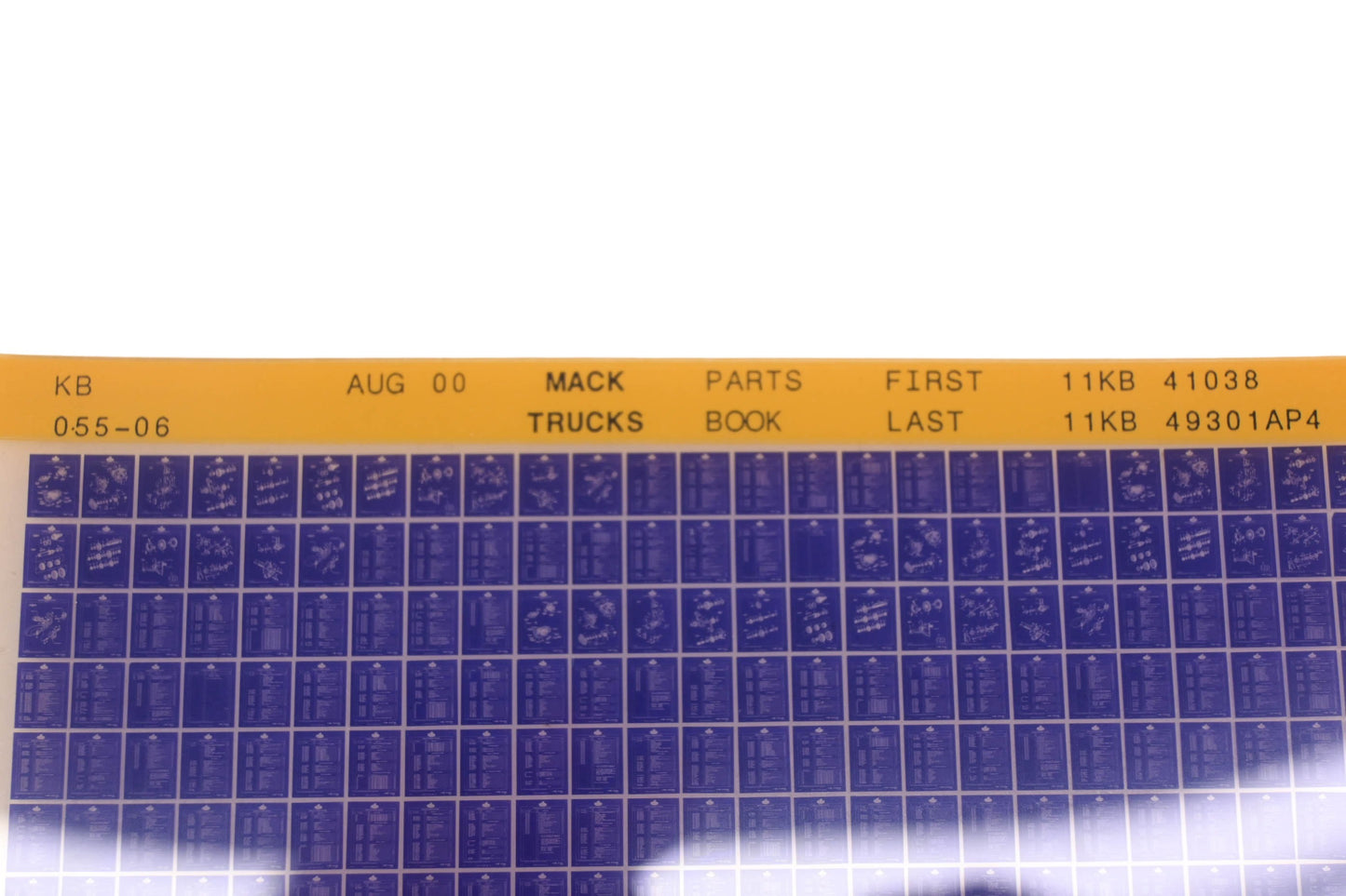Mack KB055-06 Parts Book 11KB41038 - 11KB49301AP4 Microfiche NOS