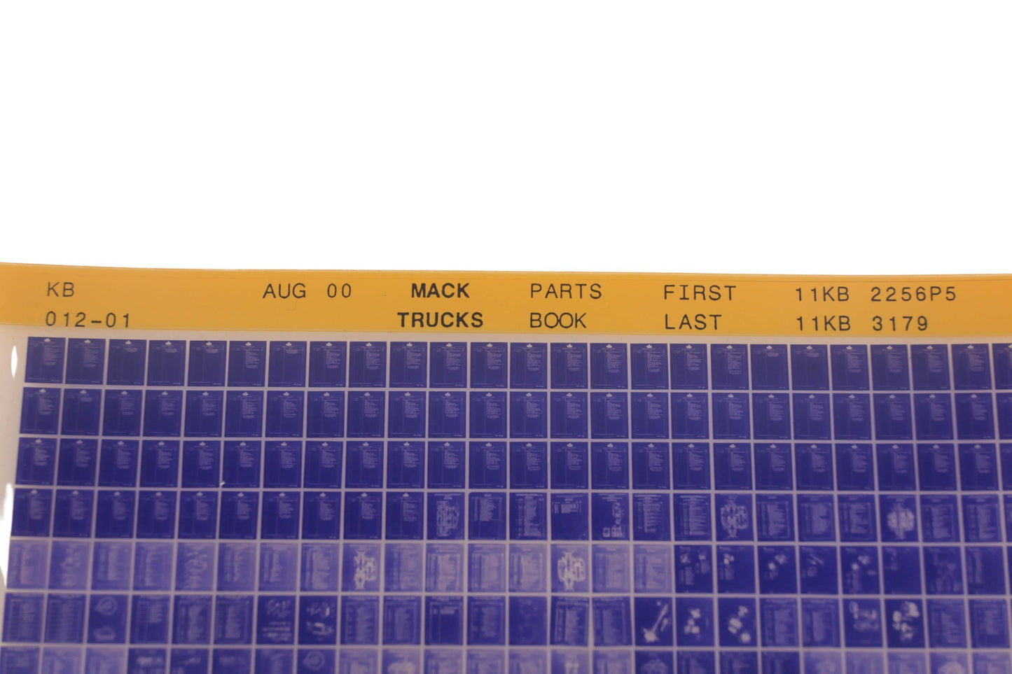 Mack KB012-01 Parts Book 11KB2256P5 - 11KB3179 Microfiche NOS