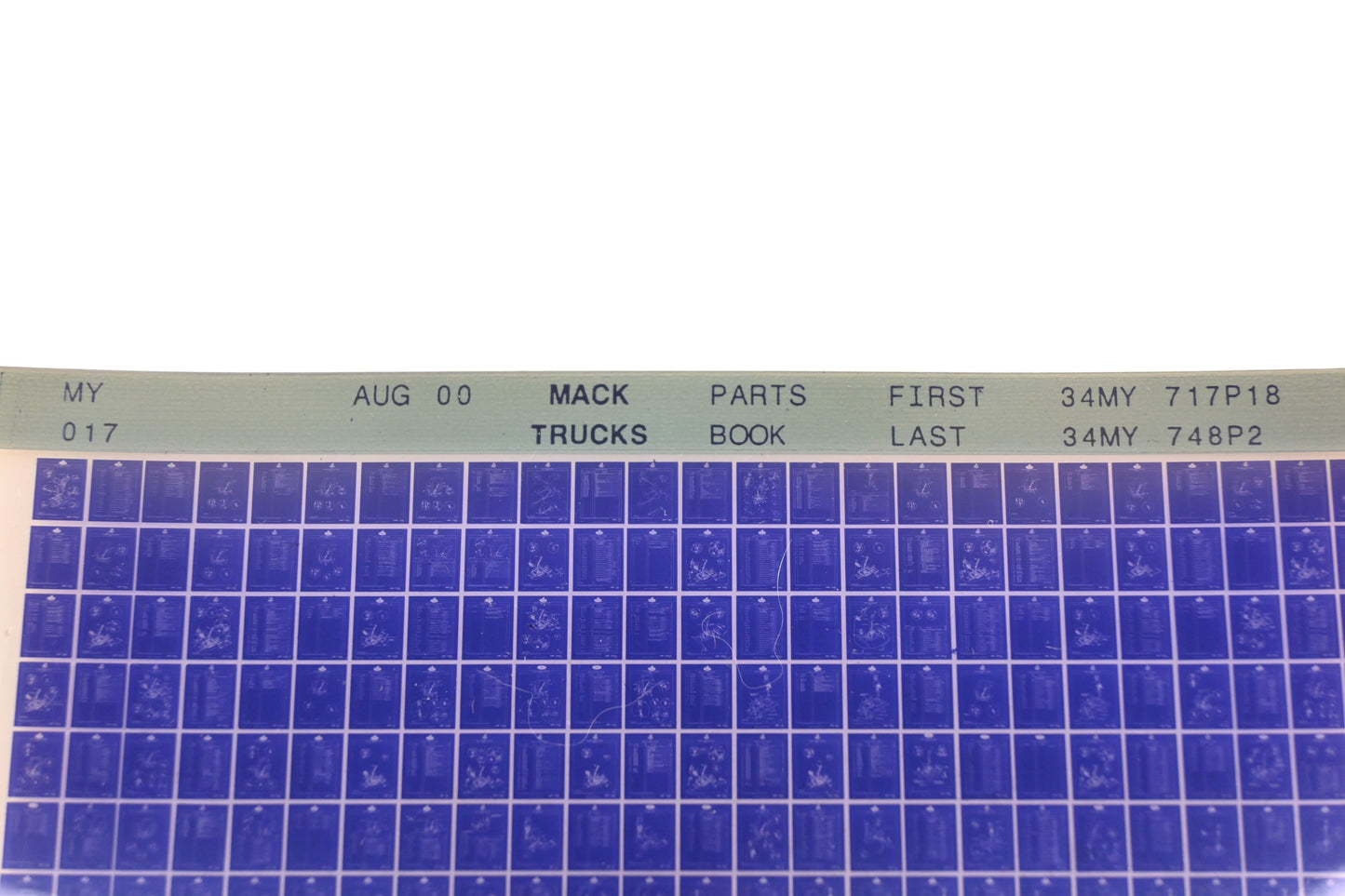 Mack MY017 Parts Book 34MY717P18 - 34MY748P2 Microfiche NOS