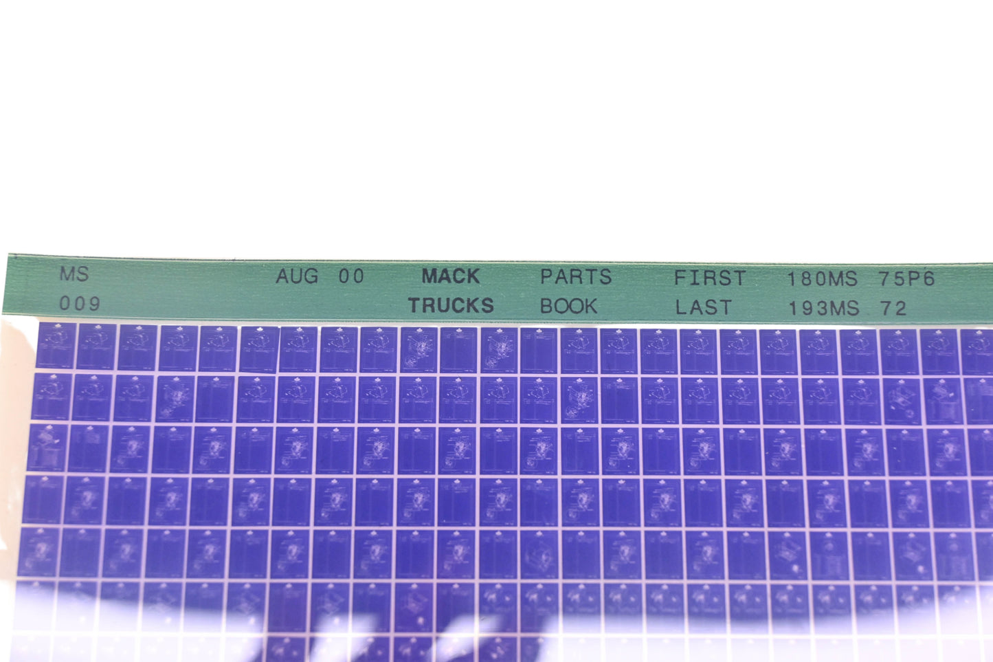 Mack MS009 Parts Book 180MS75P6 - 193MS72 Microfiche NOS