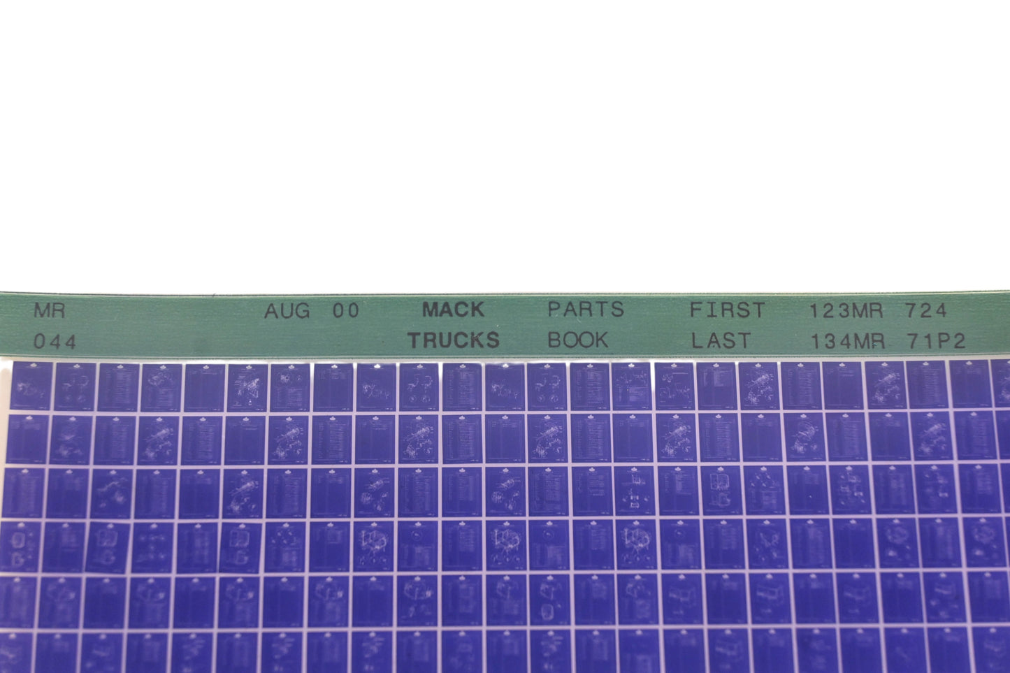 Mack MR044 Parts Book 123MR724 - 134MR71P2 Microfiche NOS