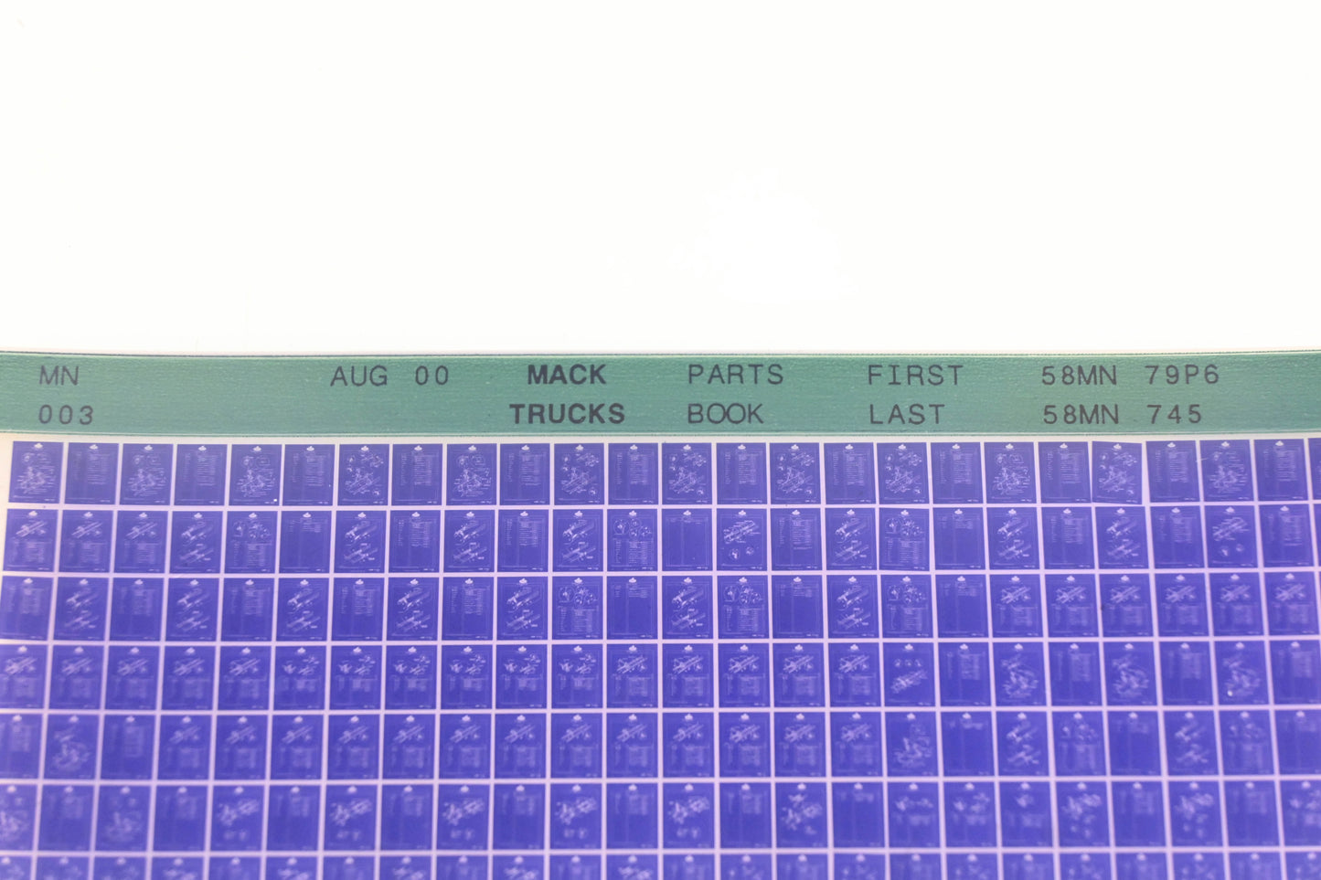 Mack MN003 Parts Book 58MN79P6 - 58MN745 Microfiche NOS