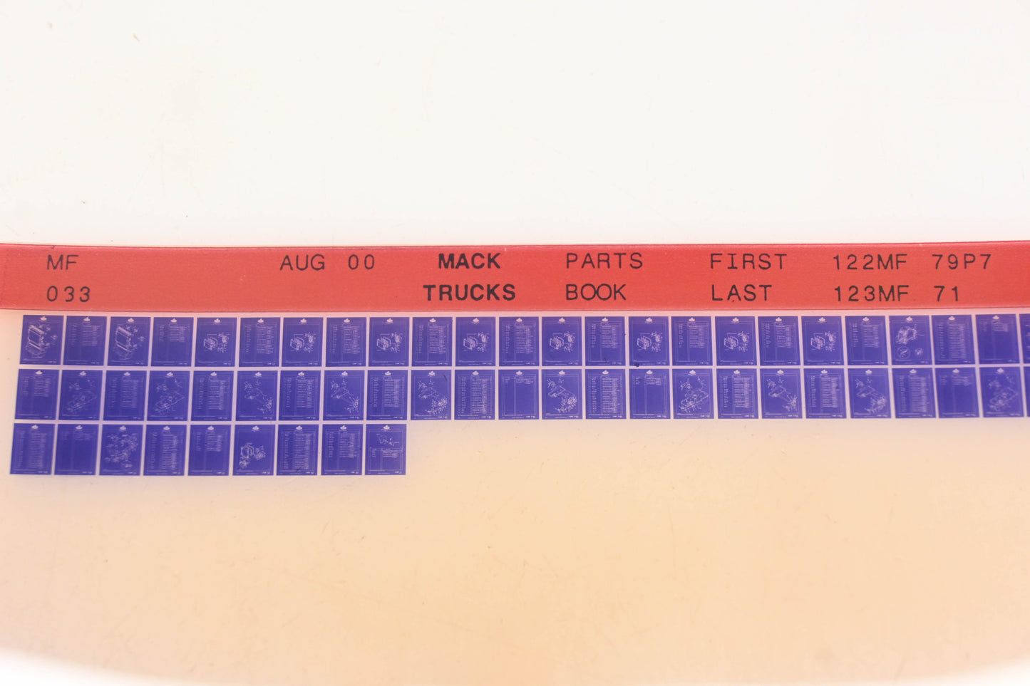 Mack MF033 Parts Book 122MF79P7 - 123MF71 Microfiche NOS