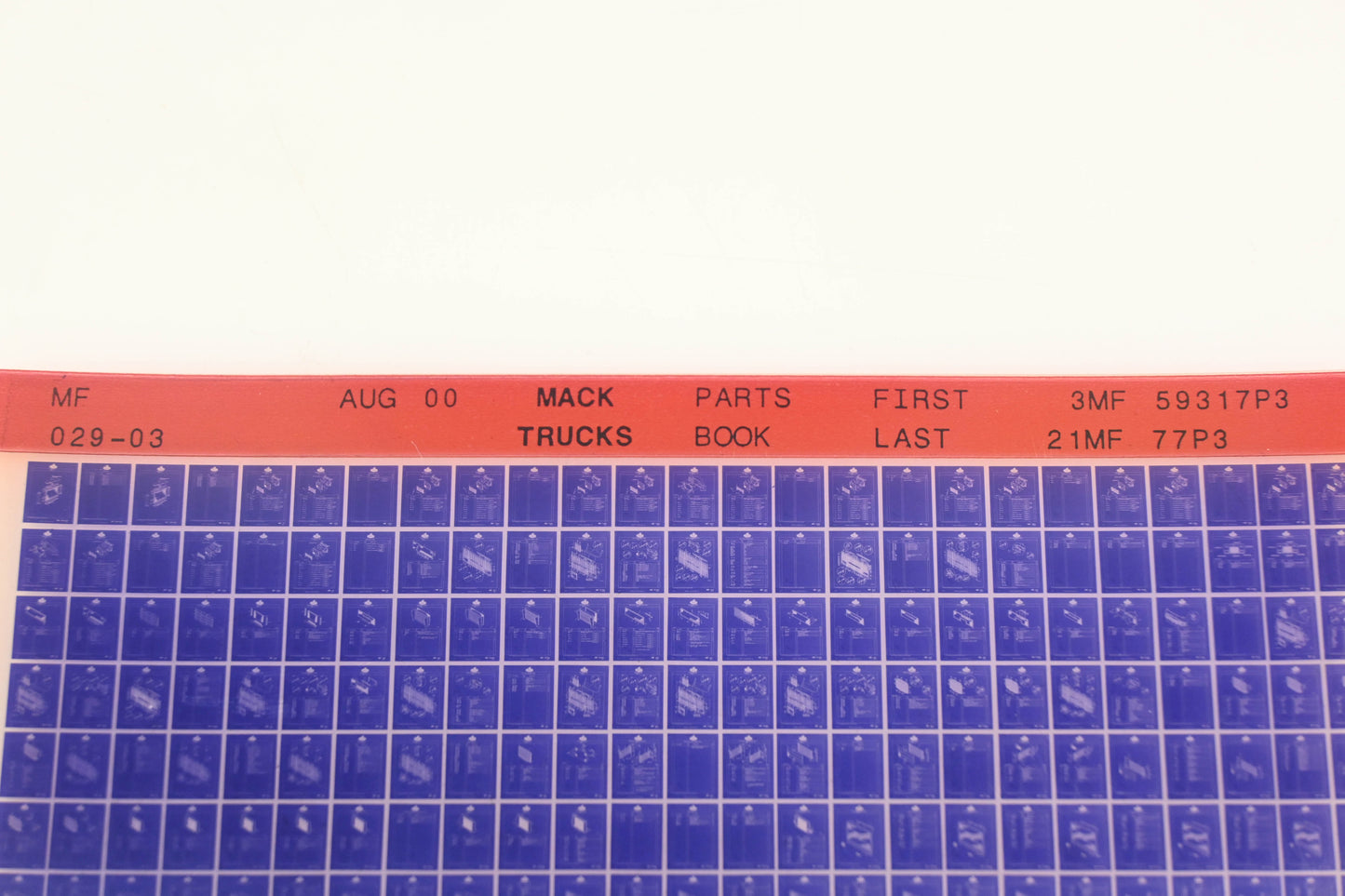 Mack MF029-03 Parts Book 3MF59317P3 21MF77P3 Microfiche NOS