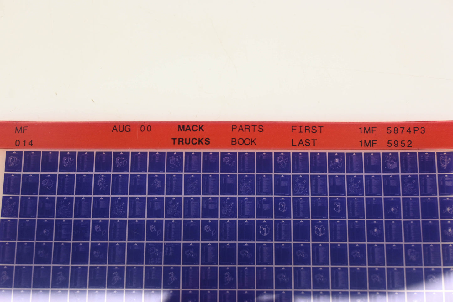 Mack MF014 Parts Book 1MF5874P3 - 1MF5952 Microfiche NOS