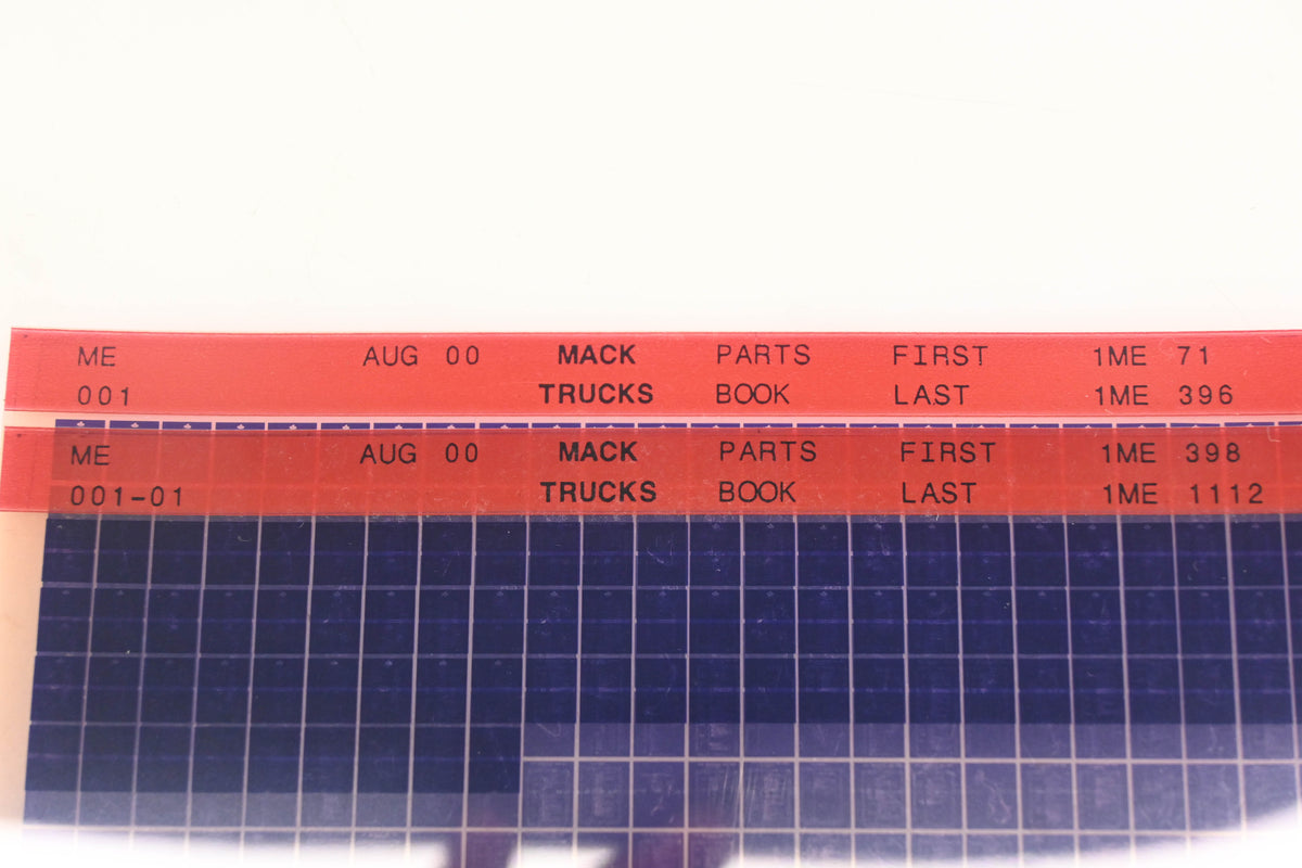 Mack ME001, ME001-01 Parts Book 1ME71 - 1ME1112 Microfiche Lot of 2 NOS