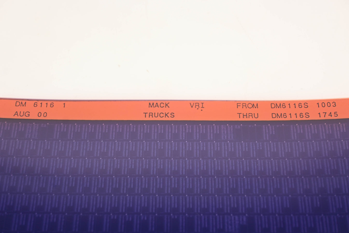 Mack DM6116 1 DM6116S1003 - DM6116S1745 VRI Microfiche NOS