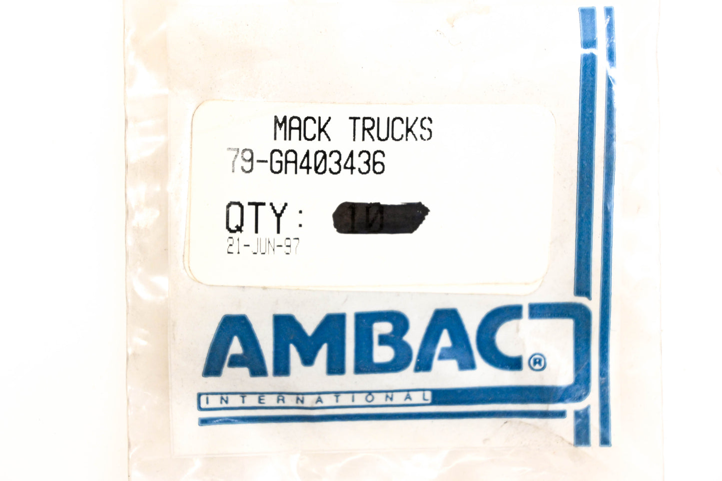 Mack 79-GA403436, 79GA403436 Ambac O-Ring NOS