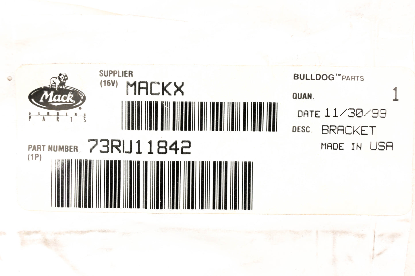 Mack 73RU11842 Upper Rear Hinge Bracket NOS