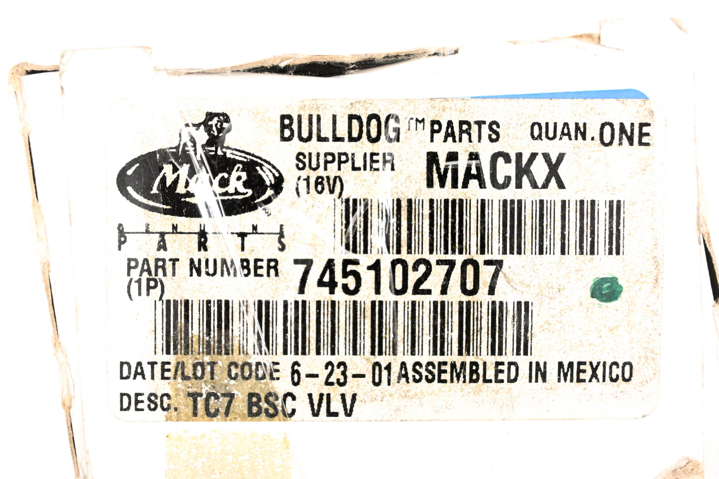 Mack 745-102707, 745102707, T-294095-A Bendix TC-7 Trailer Air Brake Valve NOS