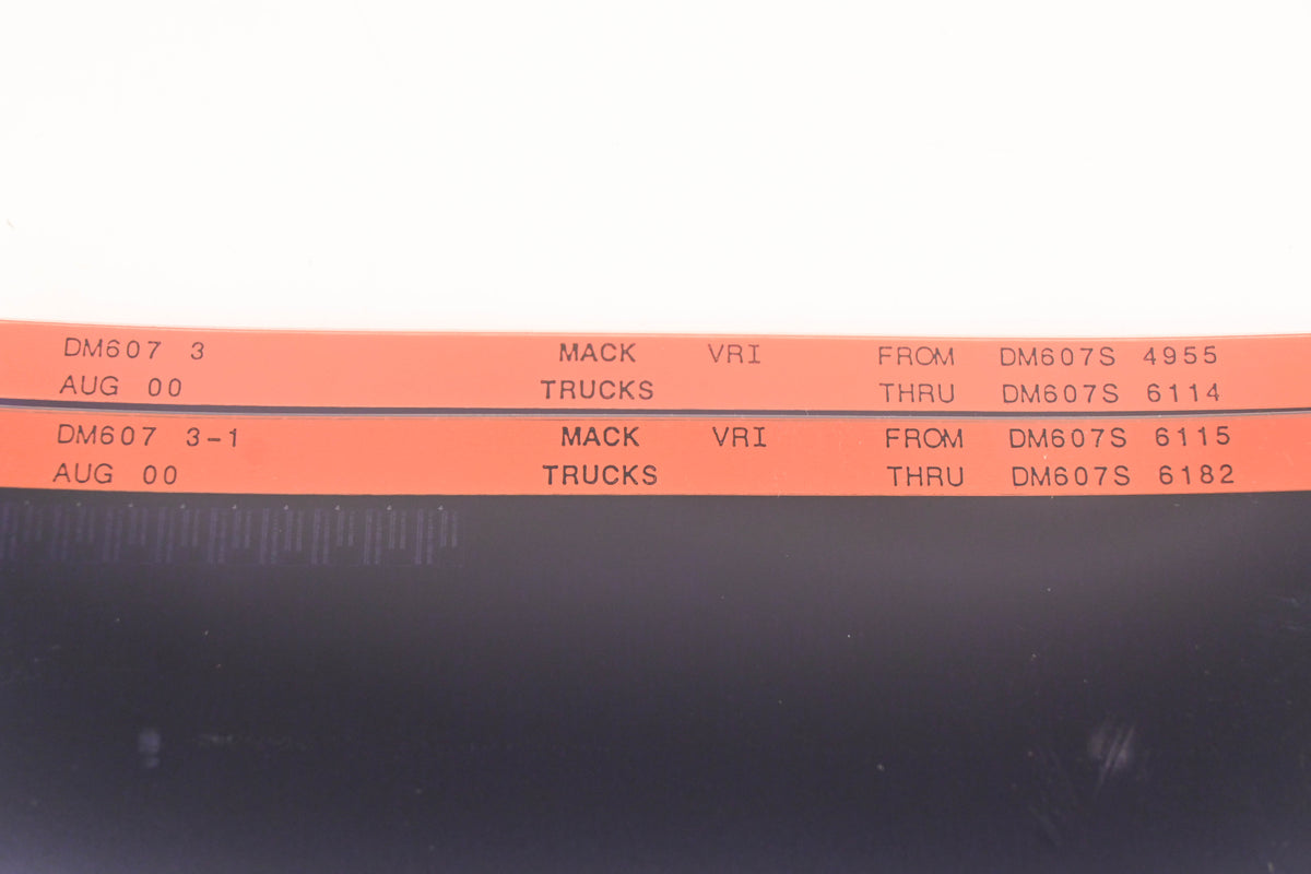 Mack DM607-3, DM607 3-1 DM607S4955 - DM607S6182 VRI Microfiche Lot of 2 NOS