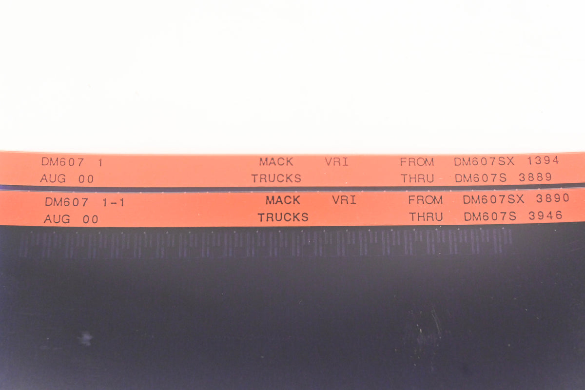 Mack DM607 1, DM607 1-1 DM607SX1394 - DM607S3946 VRI Microfiche Lot of 2 NOS