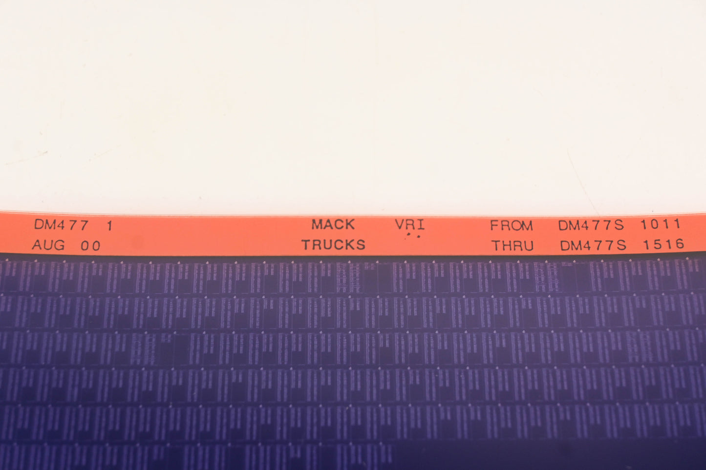 Mack DM477 1 DM477S1011 - DM477S1516 VRI Microfiche NOS