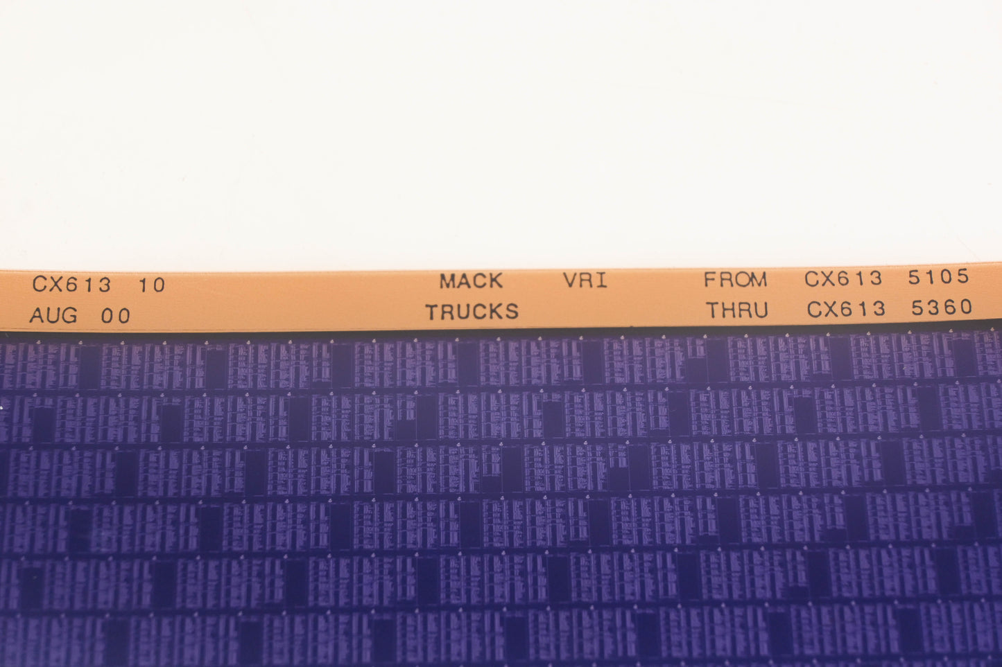 Mack CX613 10 CX6135105 - CX6135360 VRI Microfiche NOS