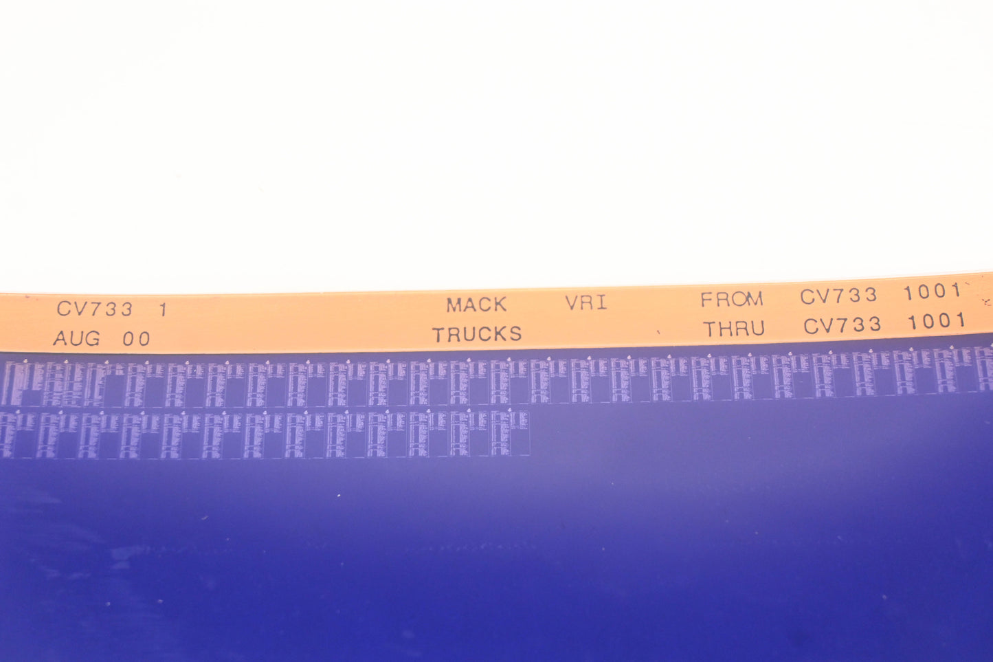 Mack CV733 1 CV7331001 VRI Microfiche NOS