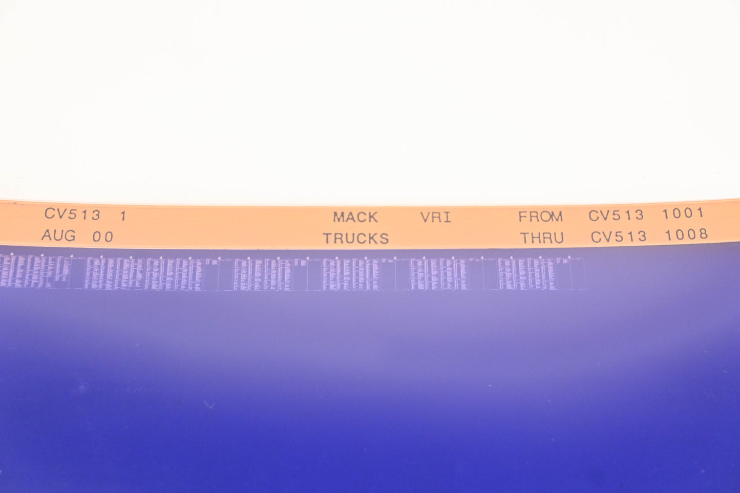 Mack CV513 1 CV5131001 - CV5131008 VRI Microfiche NOS