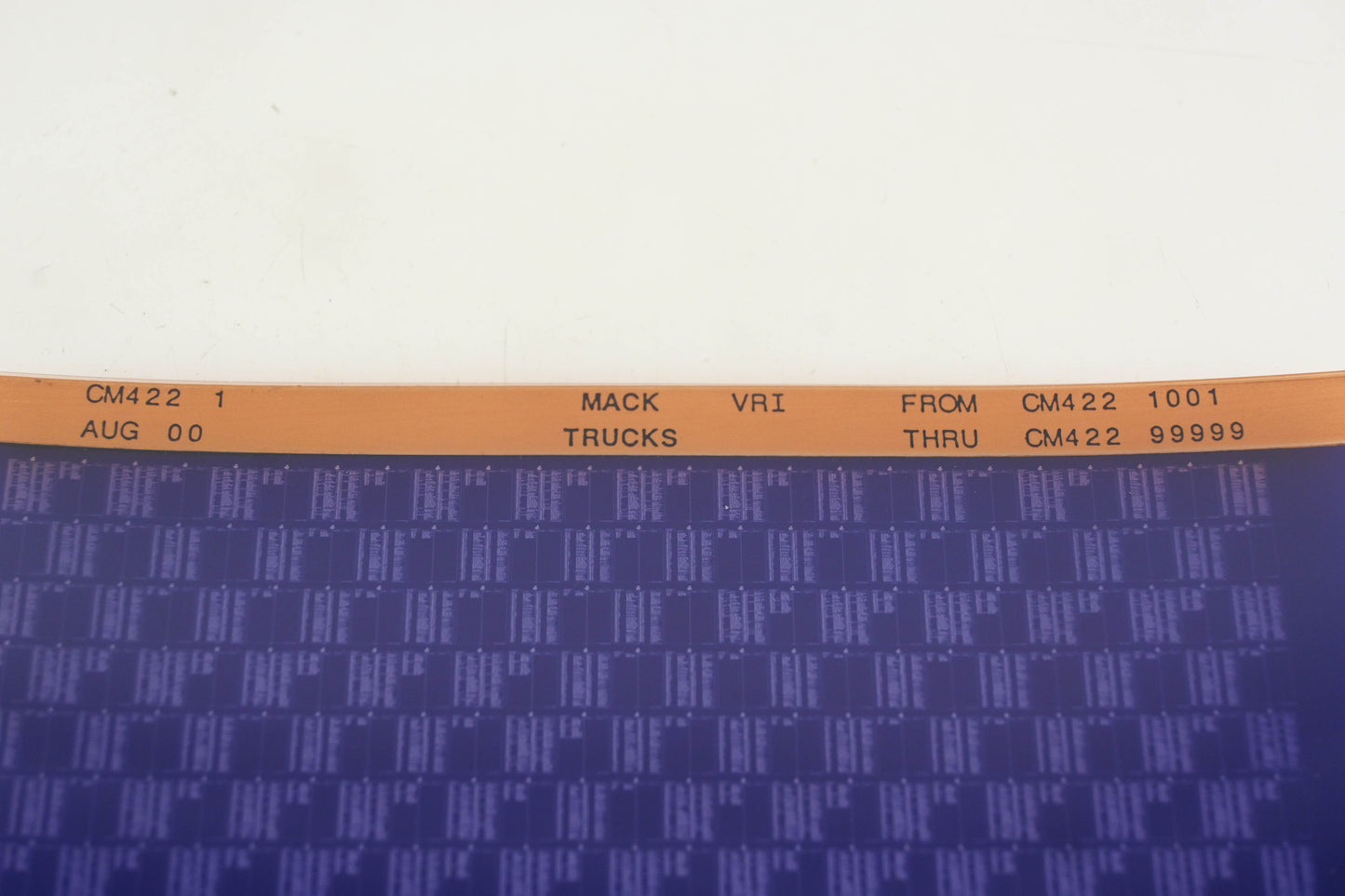 Mack CM422 1 CM4221001 -CM42299999 VRI Microfiche NOS