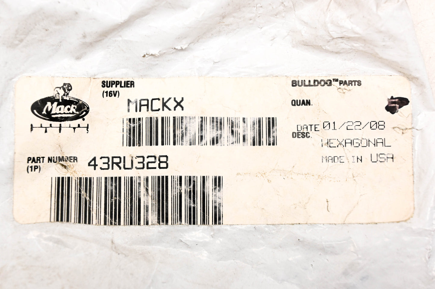 Mack 43RU328 Hexagonal Lock Nut NOS