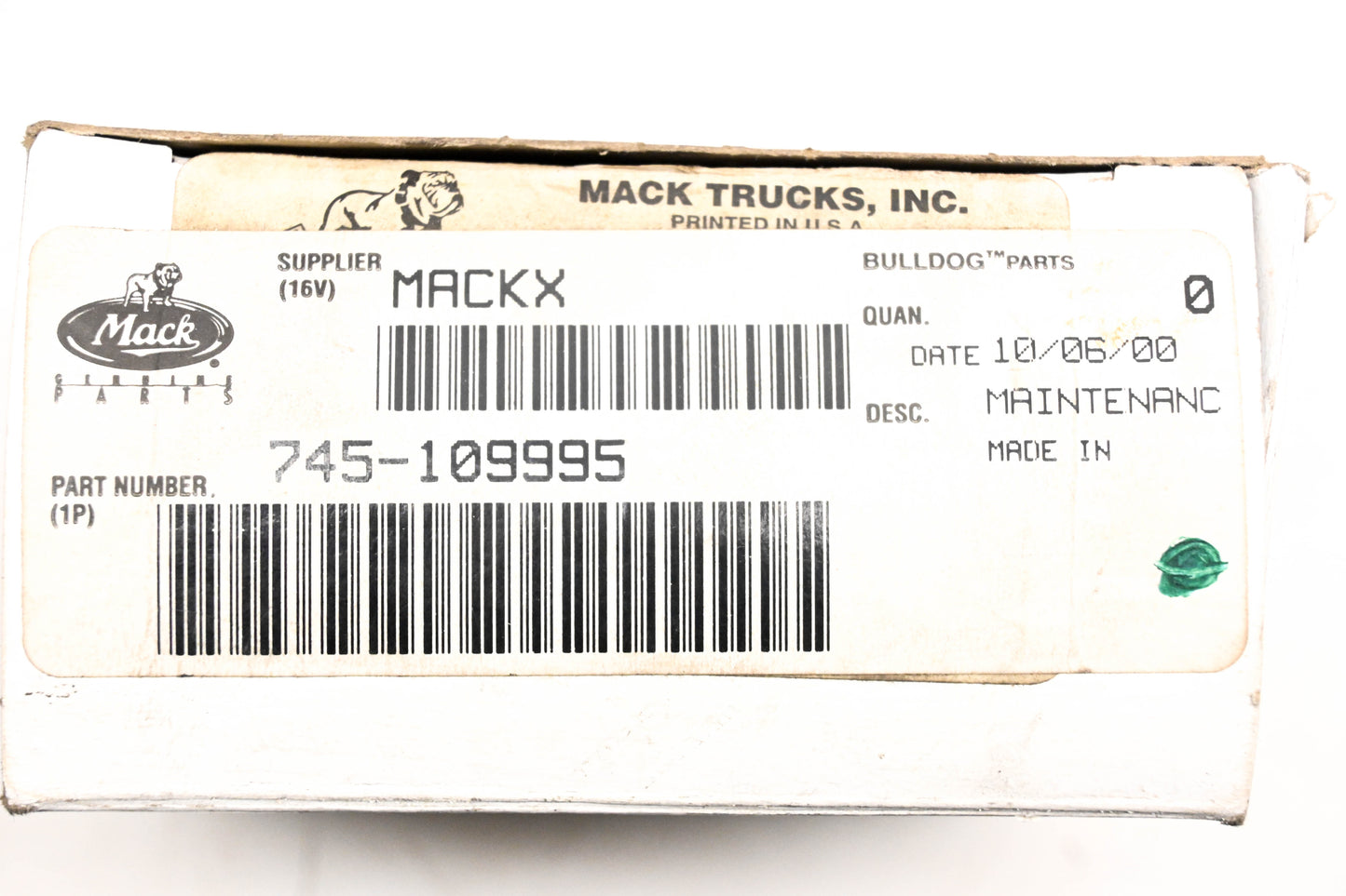 Mack 745-109995, 745109995, 109995 Bendix AD-SP Purge Valve Repair Kit NOS