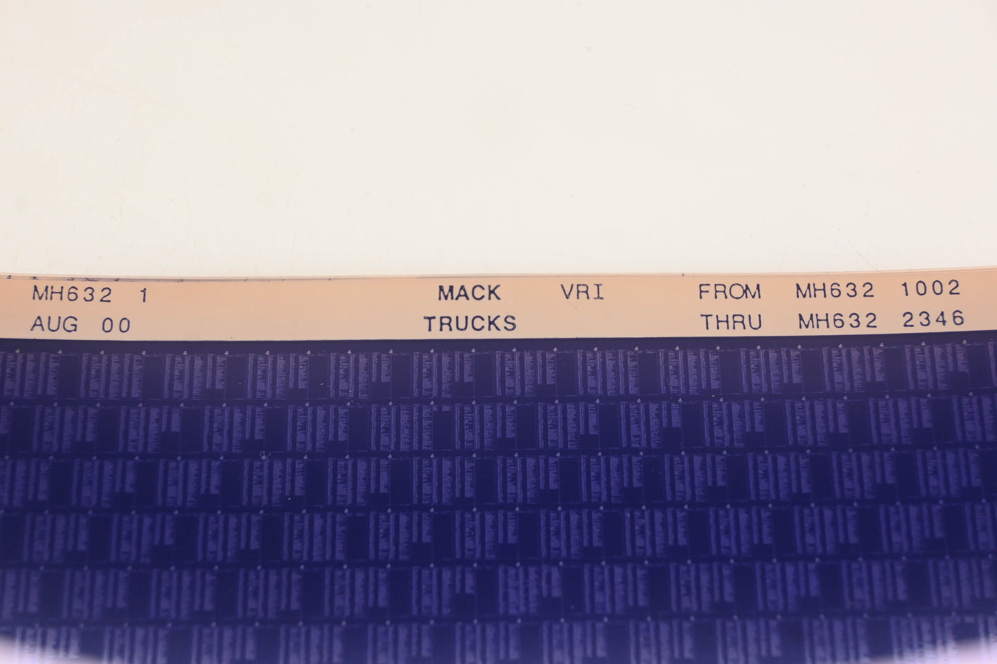 Mack MH632 1 MH6321002 - MH6322346 VRI Microfiche NOS