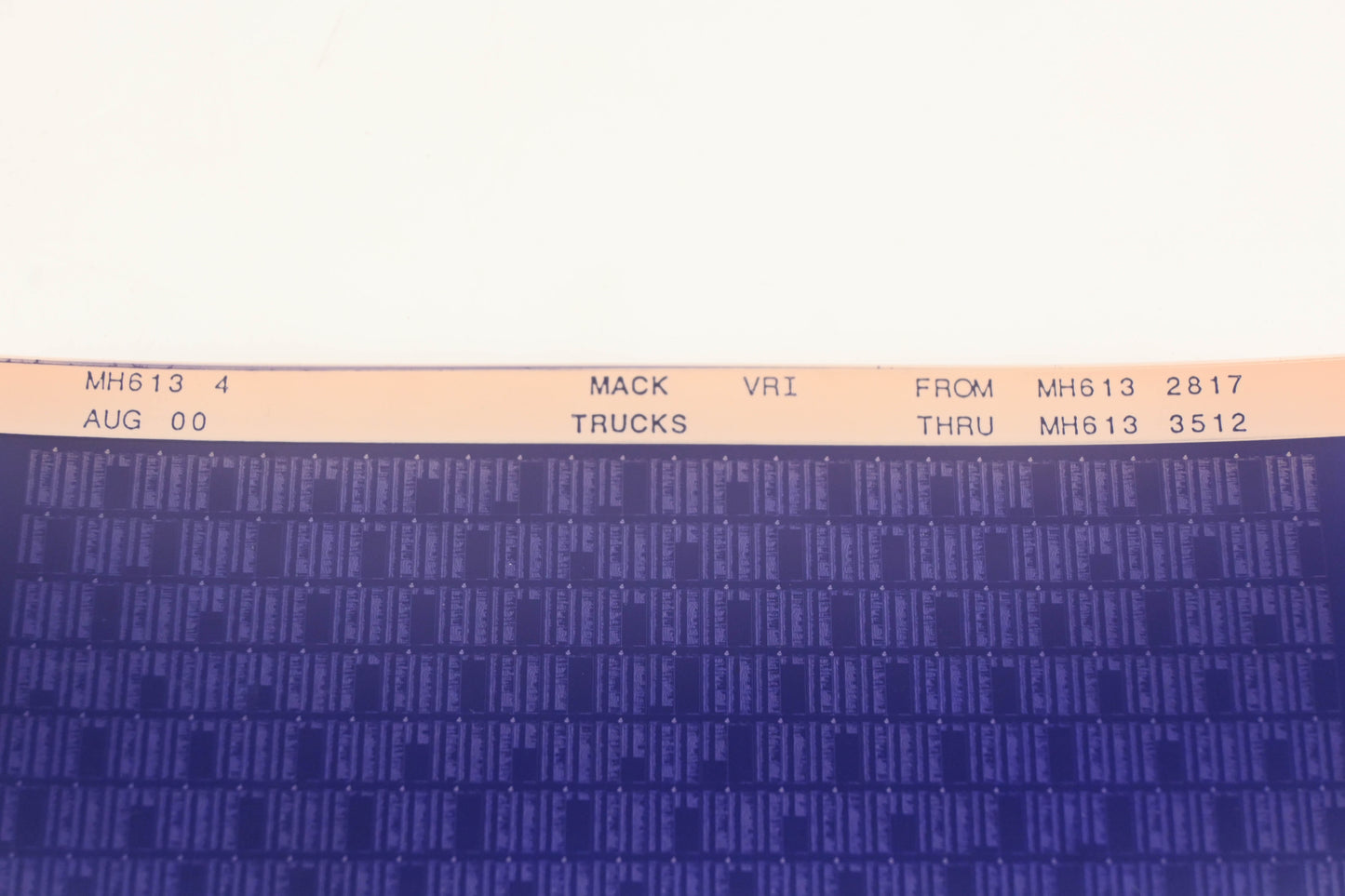 Mack MH613 4 MH6132817 - MH6133512 VRI Microfiche NOS