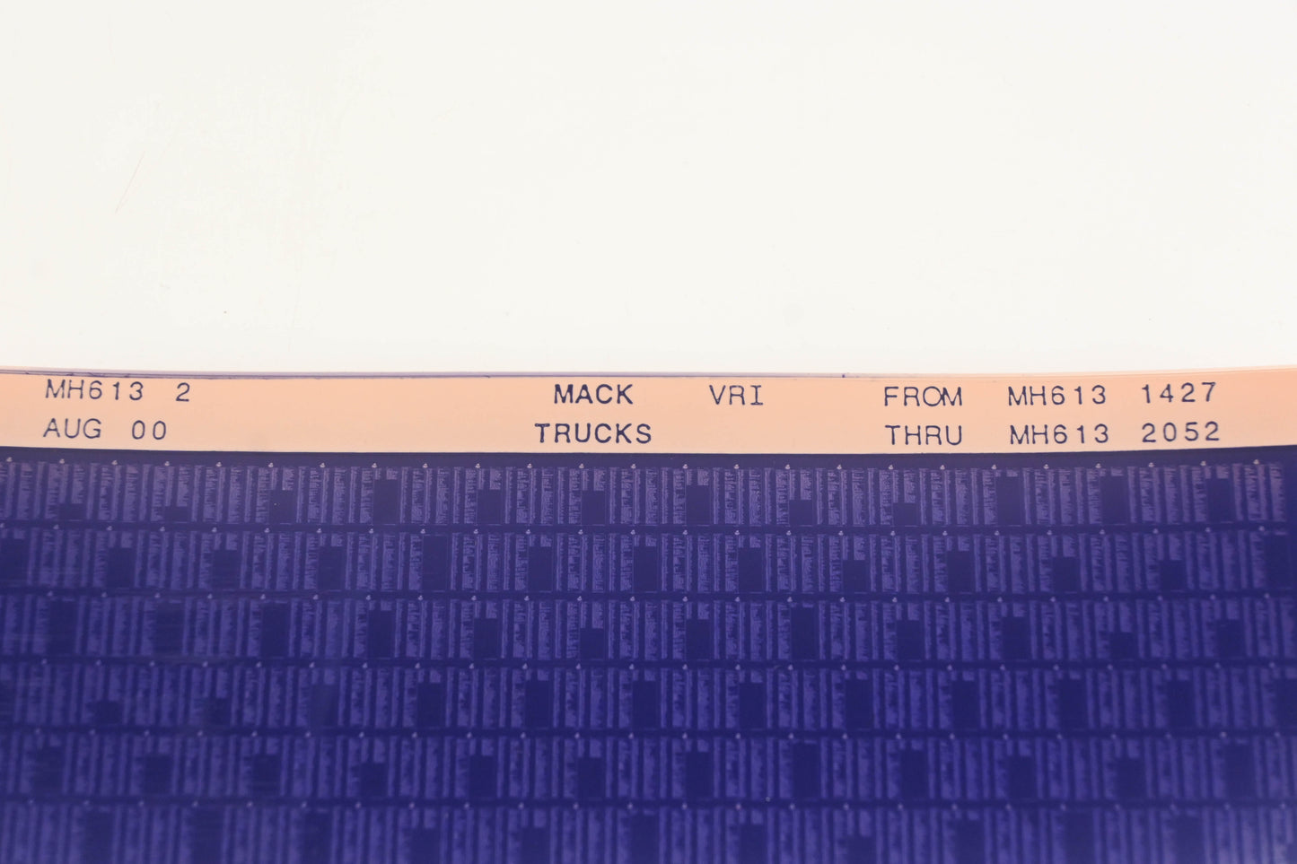 Mack MH613 2 MH6131427 - MH6132052 VRI Microfiche NOS