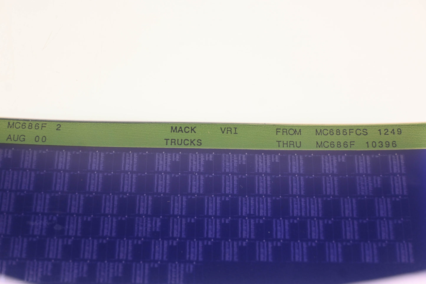 Mack MC686F 2 MC686FCS1249 - MC686F10396 VRI Microfiche NOS
