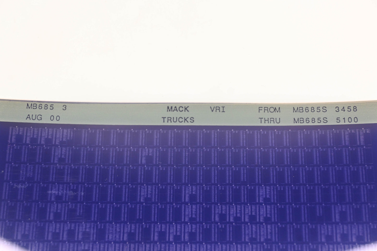 Mack MB685 3 MB685S3458 - MB685S5100 VRI Microfiche NOS