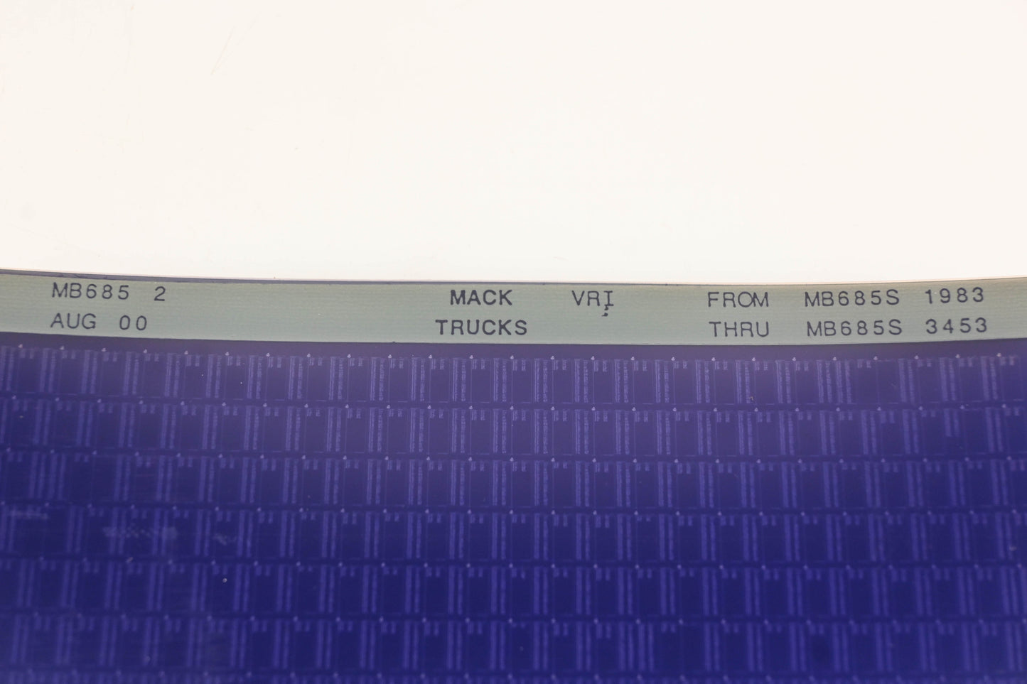 Mack MB685 2 MB685S1983 - MB685S3453 VRI Microfiche NOS
