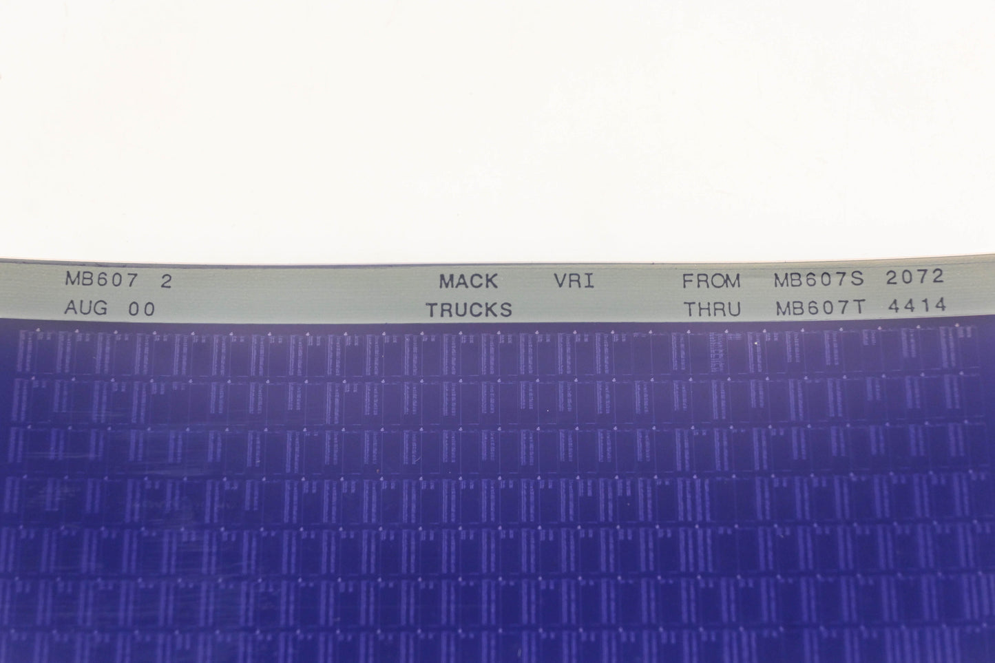 Mack MB607 2 MB607S2072 - MB607T4414 VRI Microfiche NOS