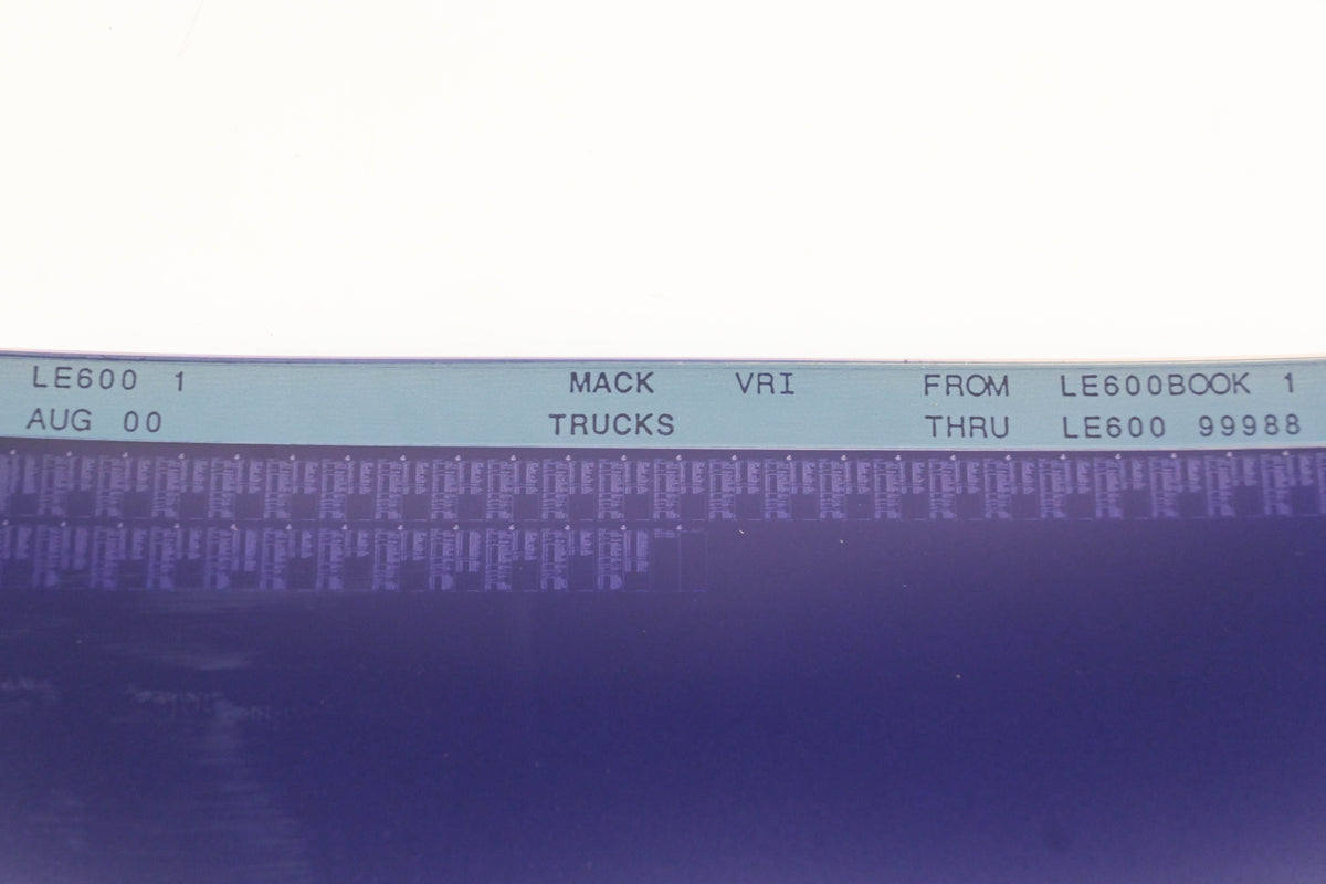 Mack LE600 1 LE600BOOK1 -LE60099988 VRI Microfiche NOS