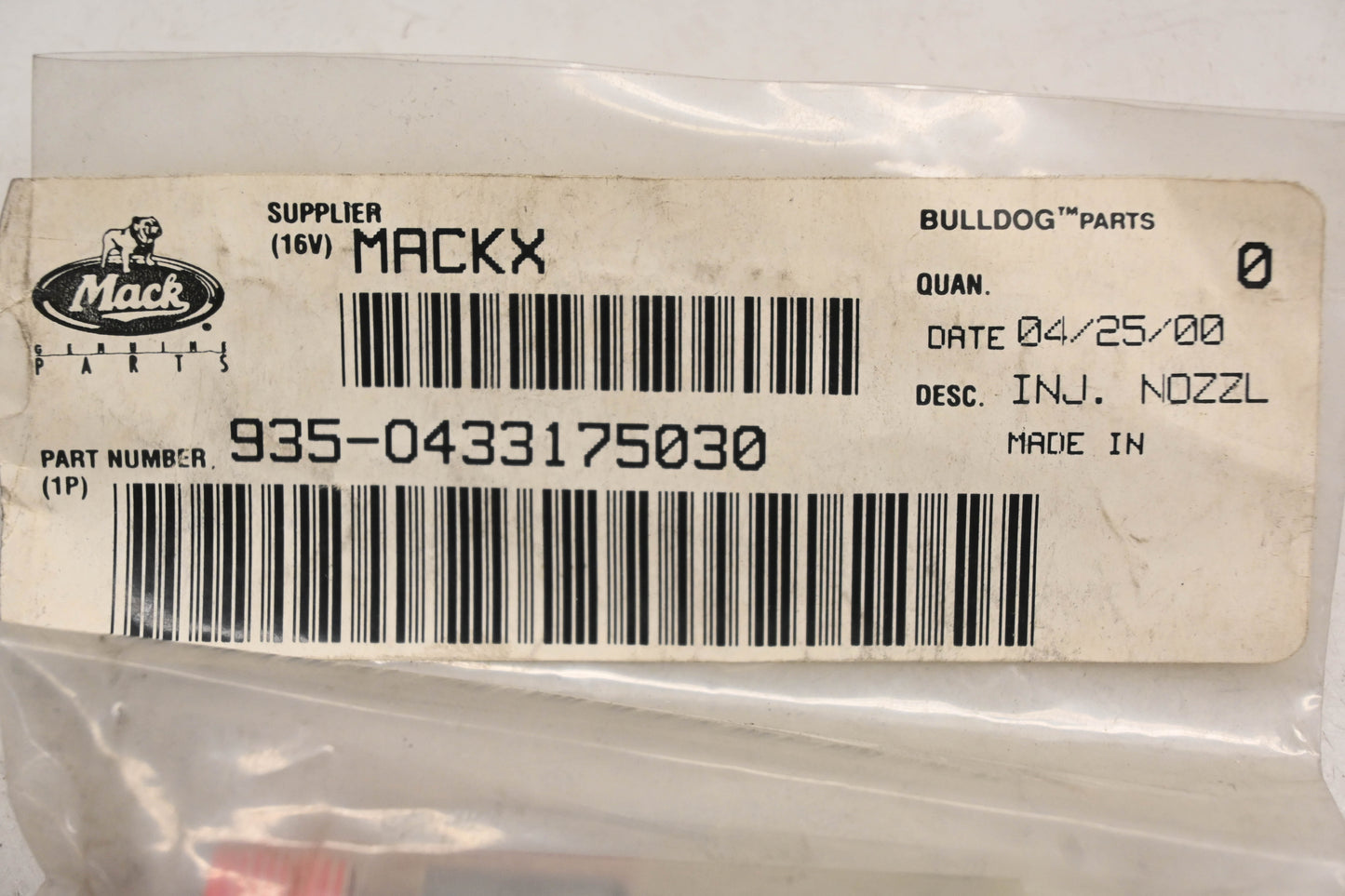 Mack 935-0433175030, 0433175030 Bosch Injection Nozzle NOS