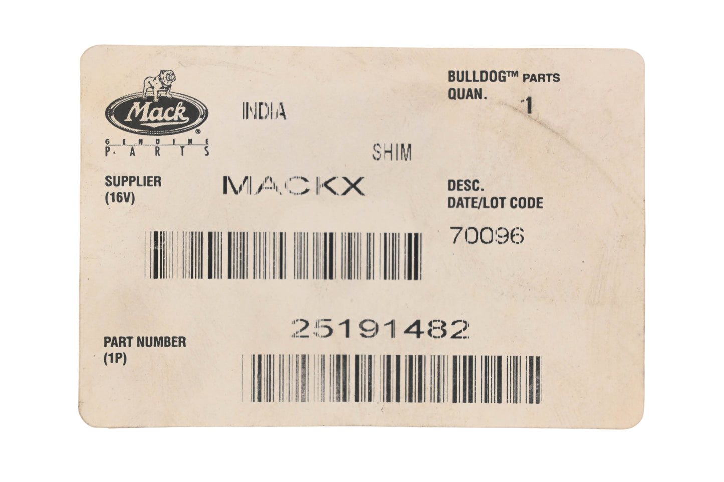 Mack 25191482 Shim NOS