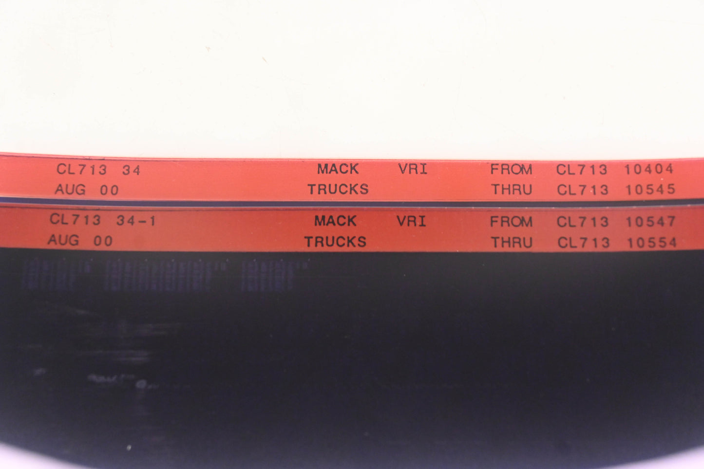 Mack CL713 34, CL713 34-1 CL71310404 - CL71310554 VRI Microfiche Lot of 2 NOS