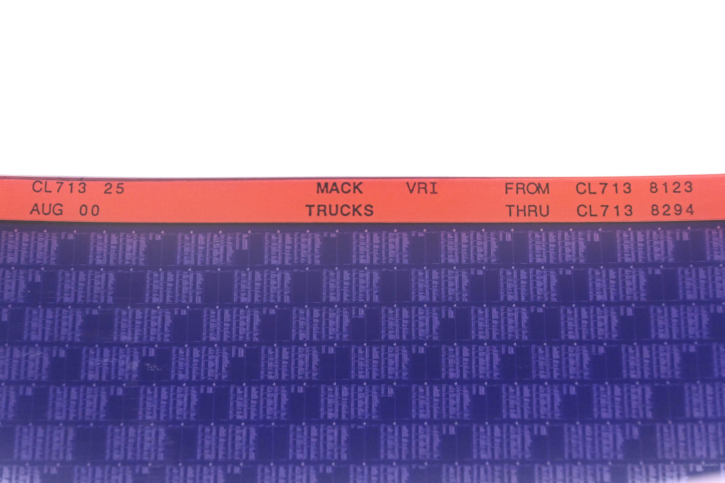 Mack CL713 25 CL7138123 - CL7138294 VRI Microfiche NOS