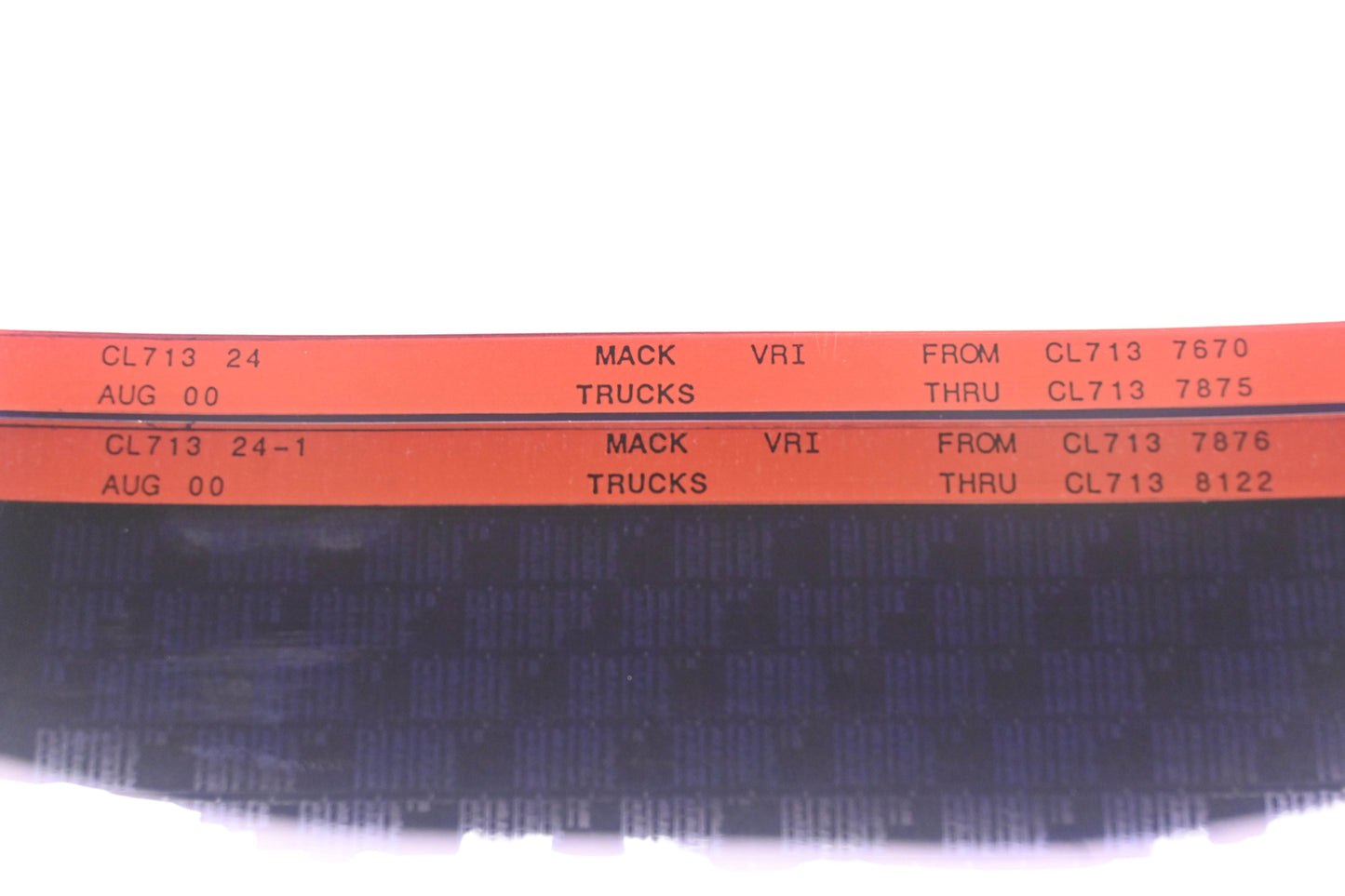Mack CL713 24, CL713 24-1 CL7137670 - CL7138122 VRI Microfiche Lot of 2 NOS