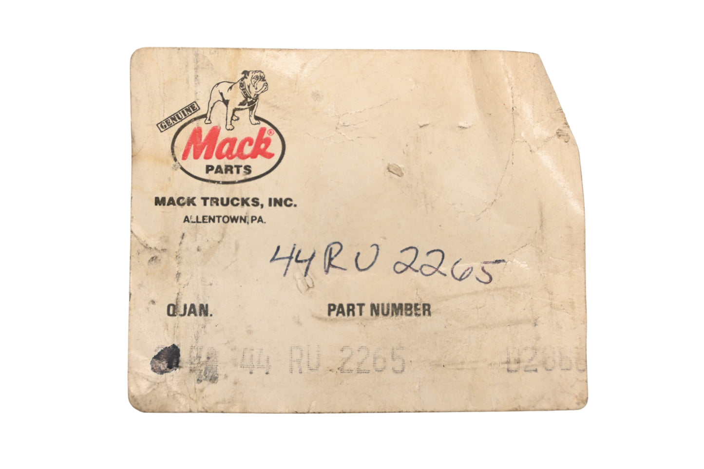 Mack 44RU2265 Spacer Plate NOS