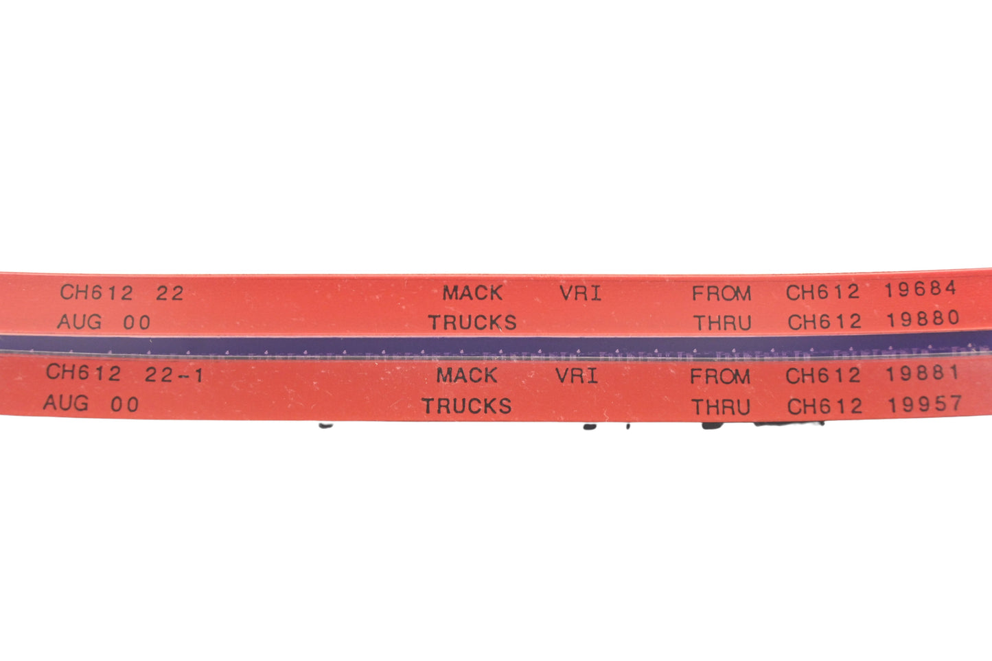 Mack CH612 22, CH612 22-1 CH61219684 - CH61219957 VRI Microfiche Lot of 2 NOS