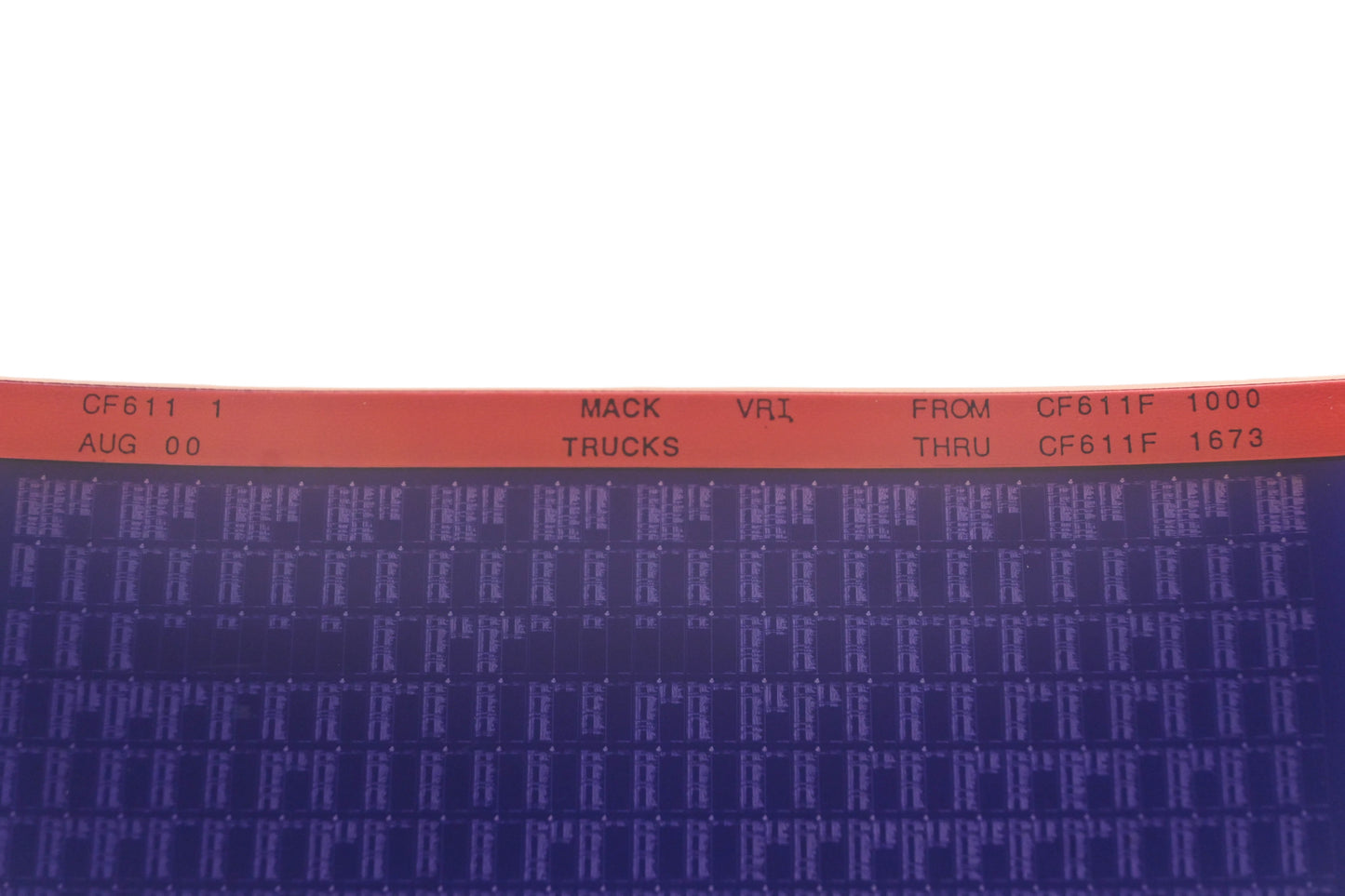 Mack CF611 1 CF611F1000 - CF611F1673 VRI Microfiche NOS