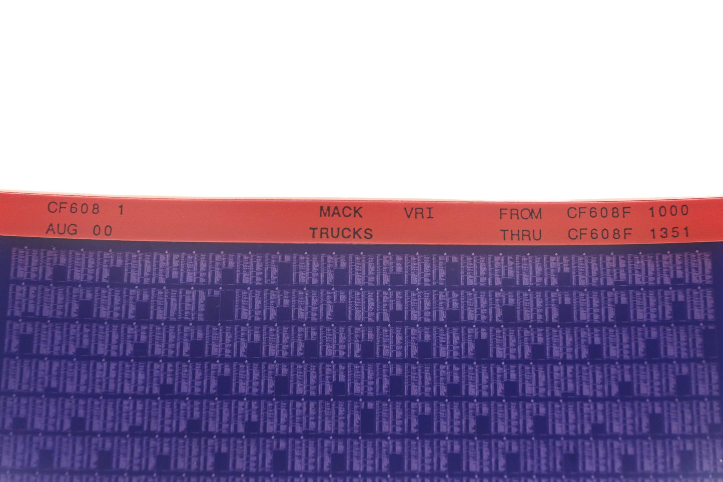 Mack CF608 1 CF6081000 - CF600F1351 VRI Microfiche NOS