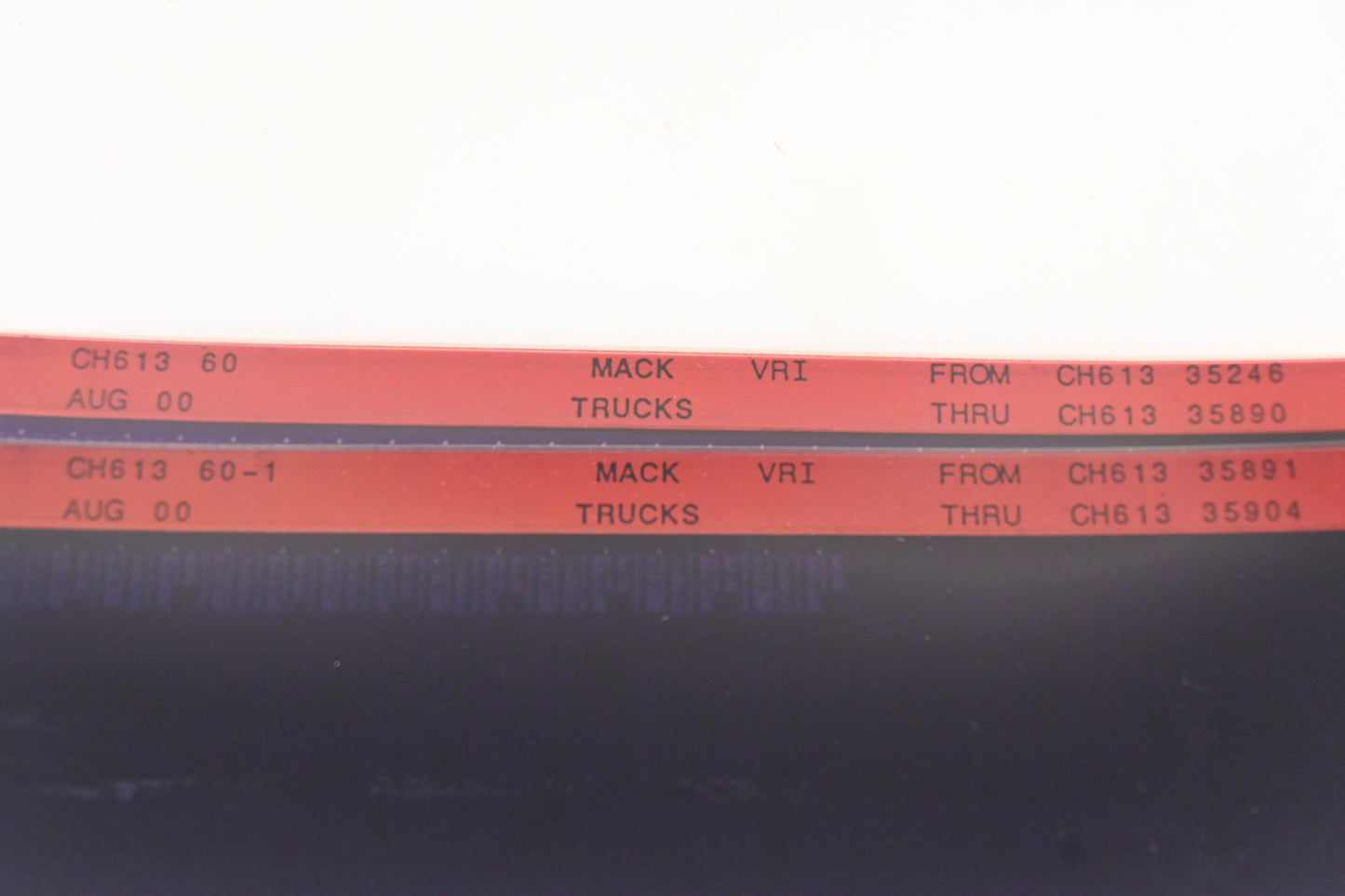 Mack CH613 60, CH613 60-1 CH61335246 -CH61335904 VRI Microfiche Lot of 2 NOS