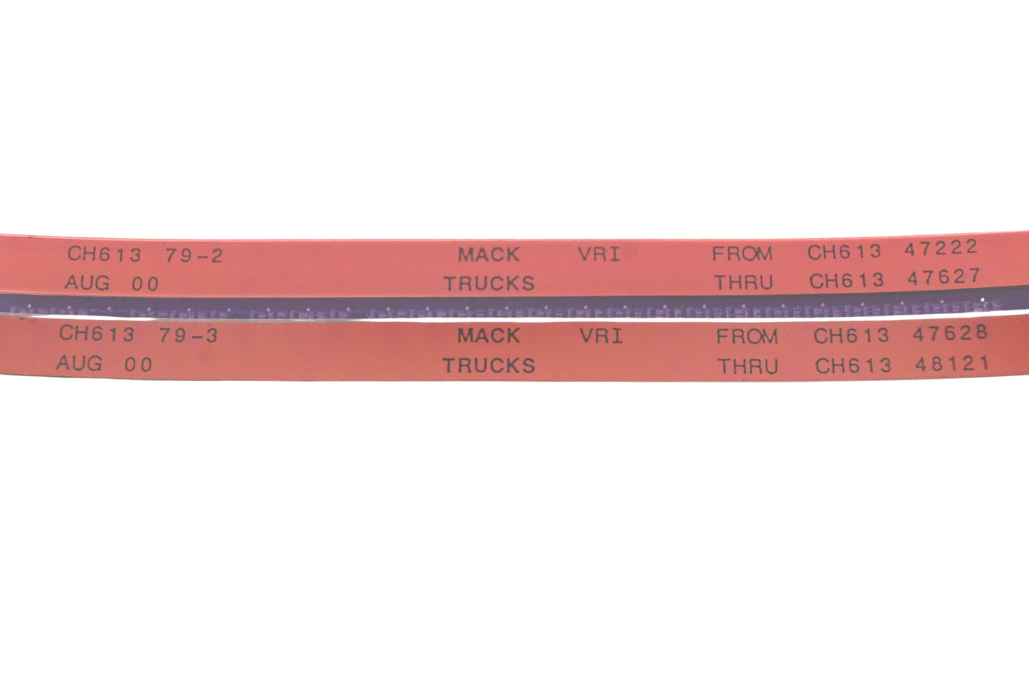 Mack CH613 79-2, CH613 79-3 CH61347222 - CH61348121 VRI Microfiche Lot of 2 NOS