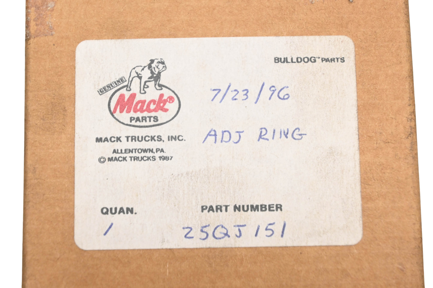 Mack 25QJ151 Adjustment Nut NOS
